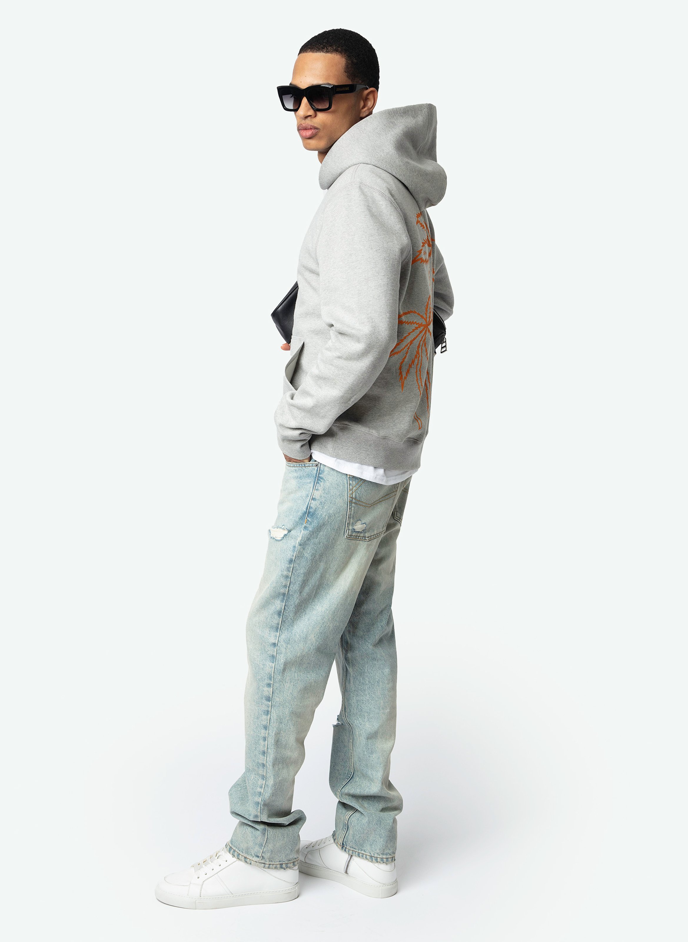 Gerader Kapuzenpullover aus Baumwolle Sanchi ZADIG&VOLTAIRE Grau