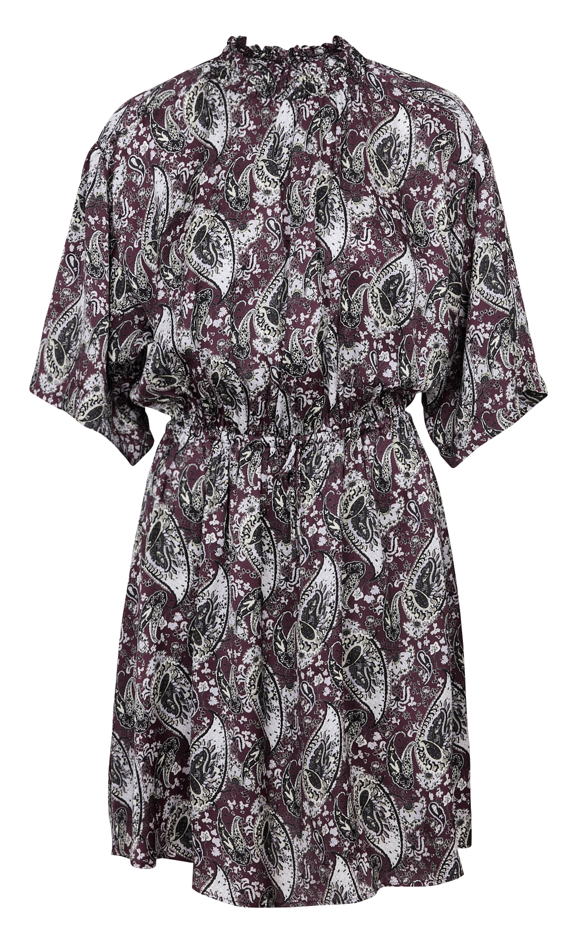 Robe courte col montant imprimée en satin IKKS Violet