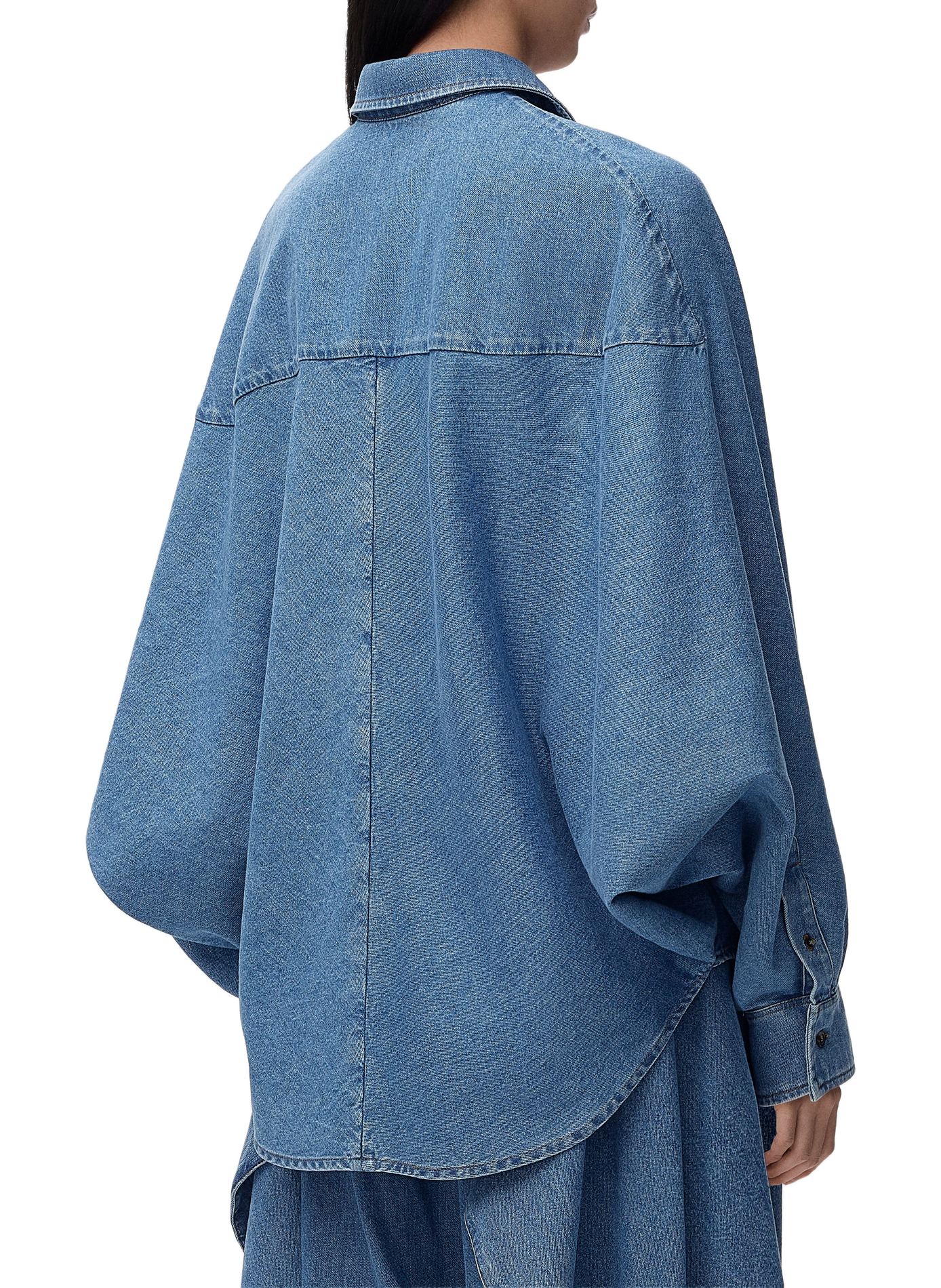 Washed cotton denim shirt LOEWE Blue