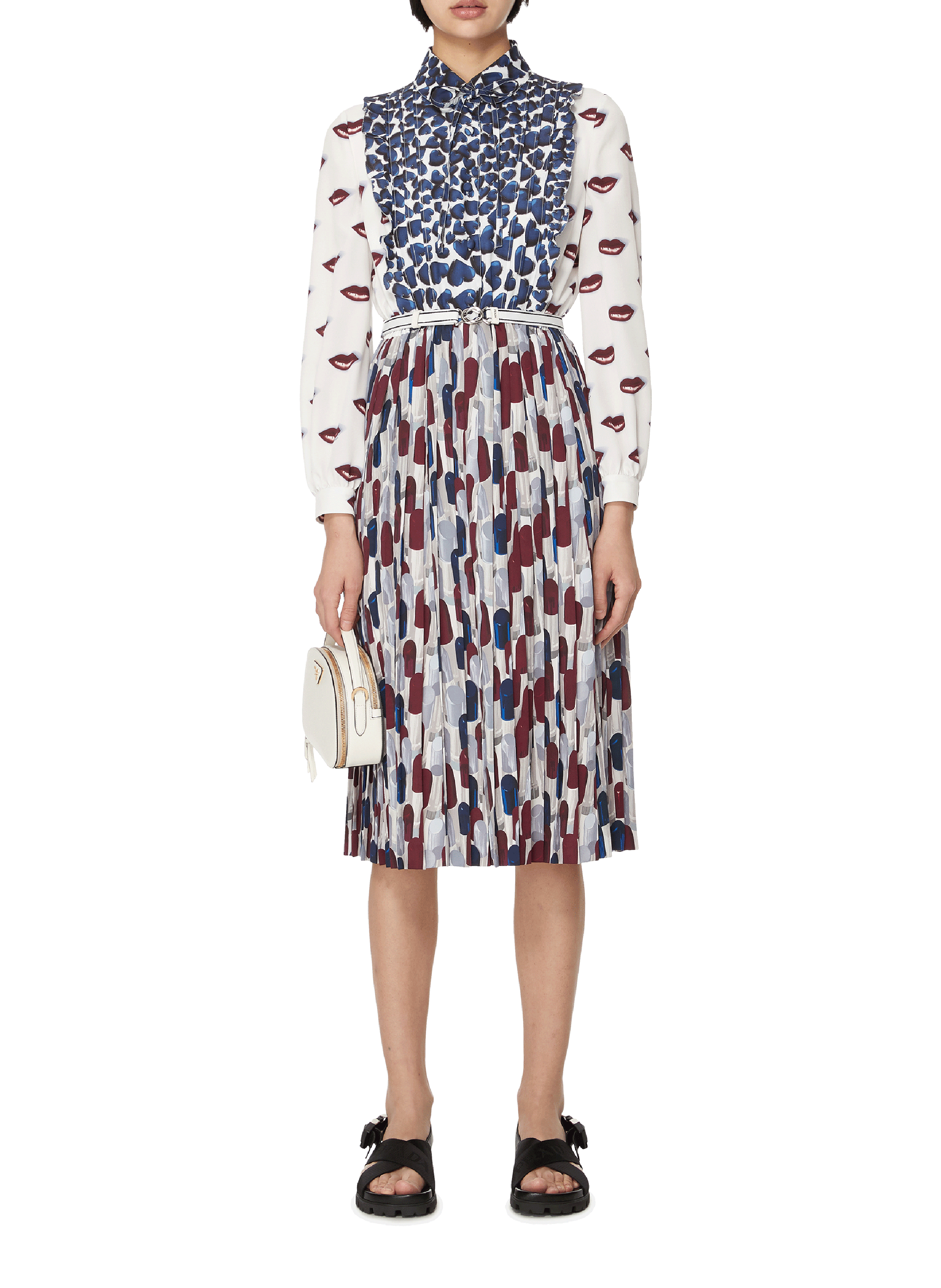 Robe en crêpe de Chine PRADA Multicolore