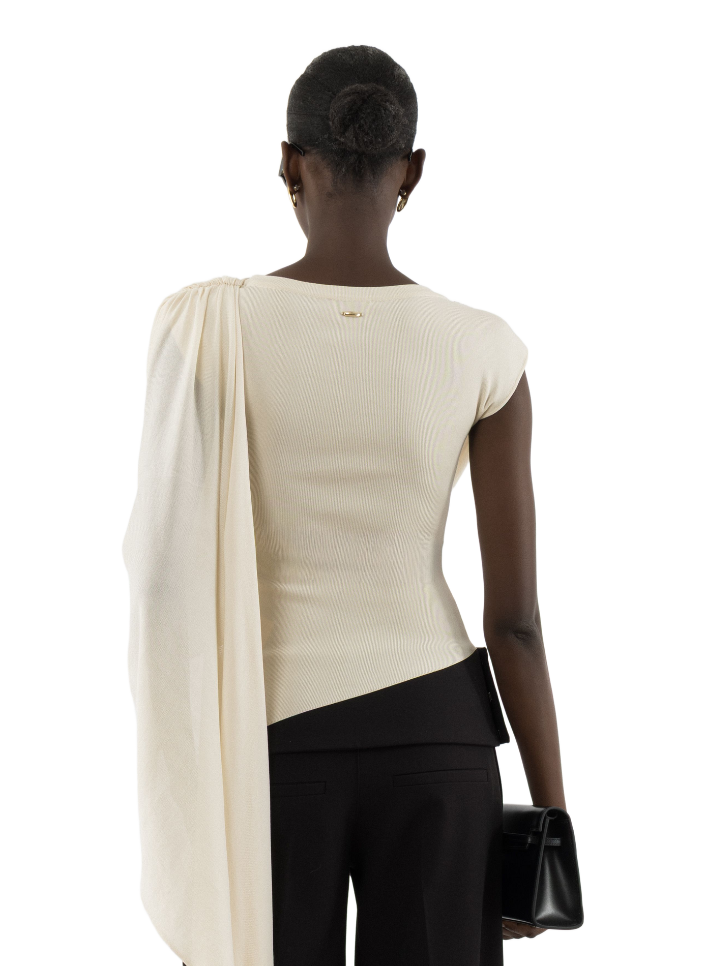 Top Haze asymétrique à écharpe ARAKII Blanc