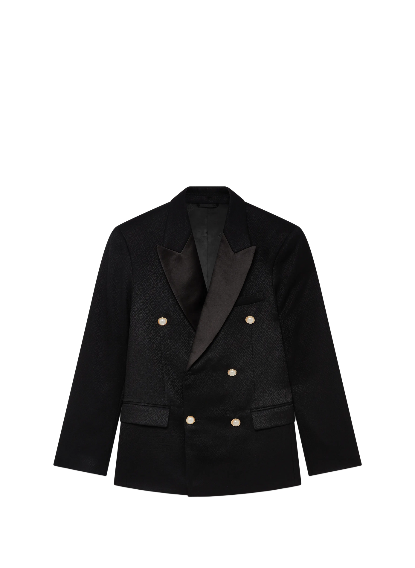 Blazer imprimé logo à fermeture croisée en laine mélangée CASABLANCA PARIS Noir