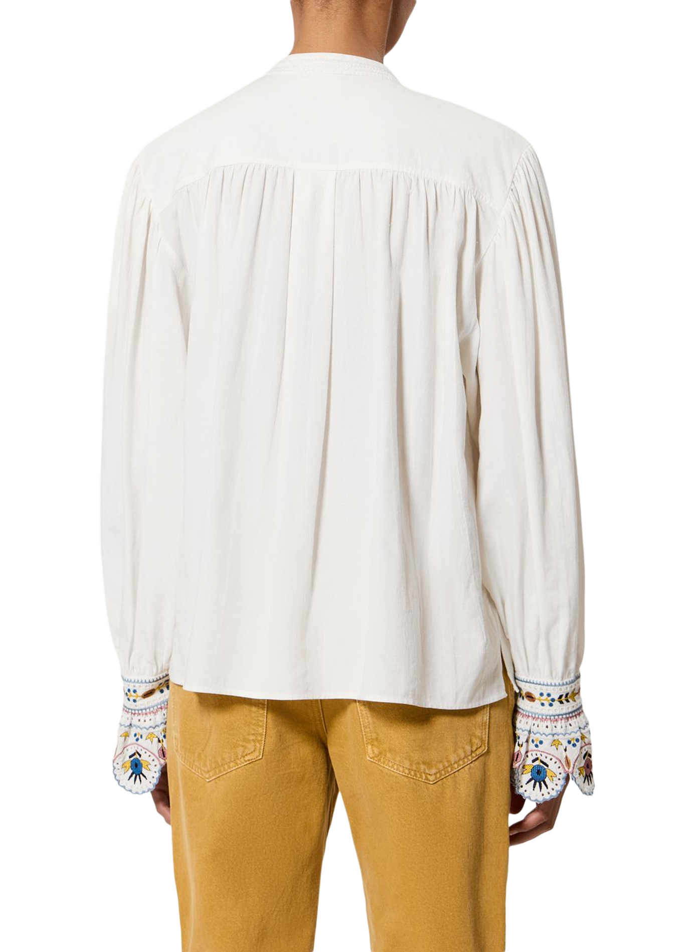 Top Monique mit langen Ärmeln und Stickerei ISABEL MARANT Weiss