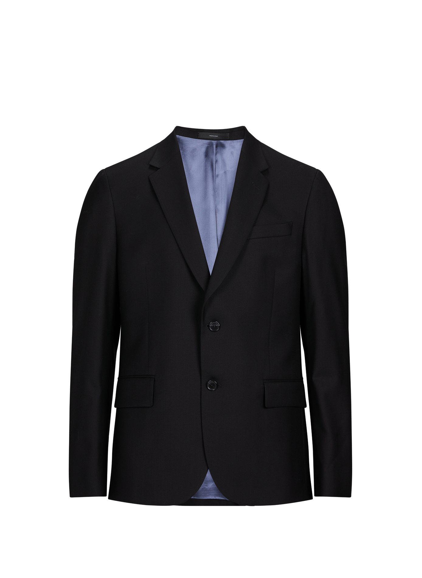 Two-piece solid color wool suit  Black