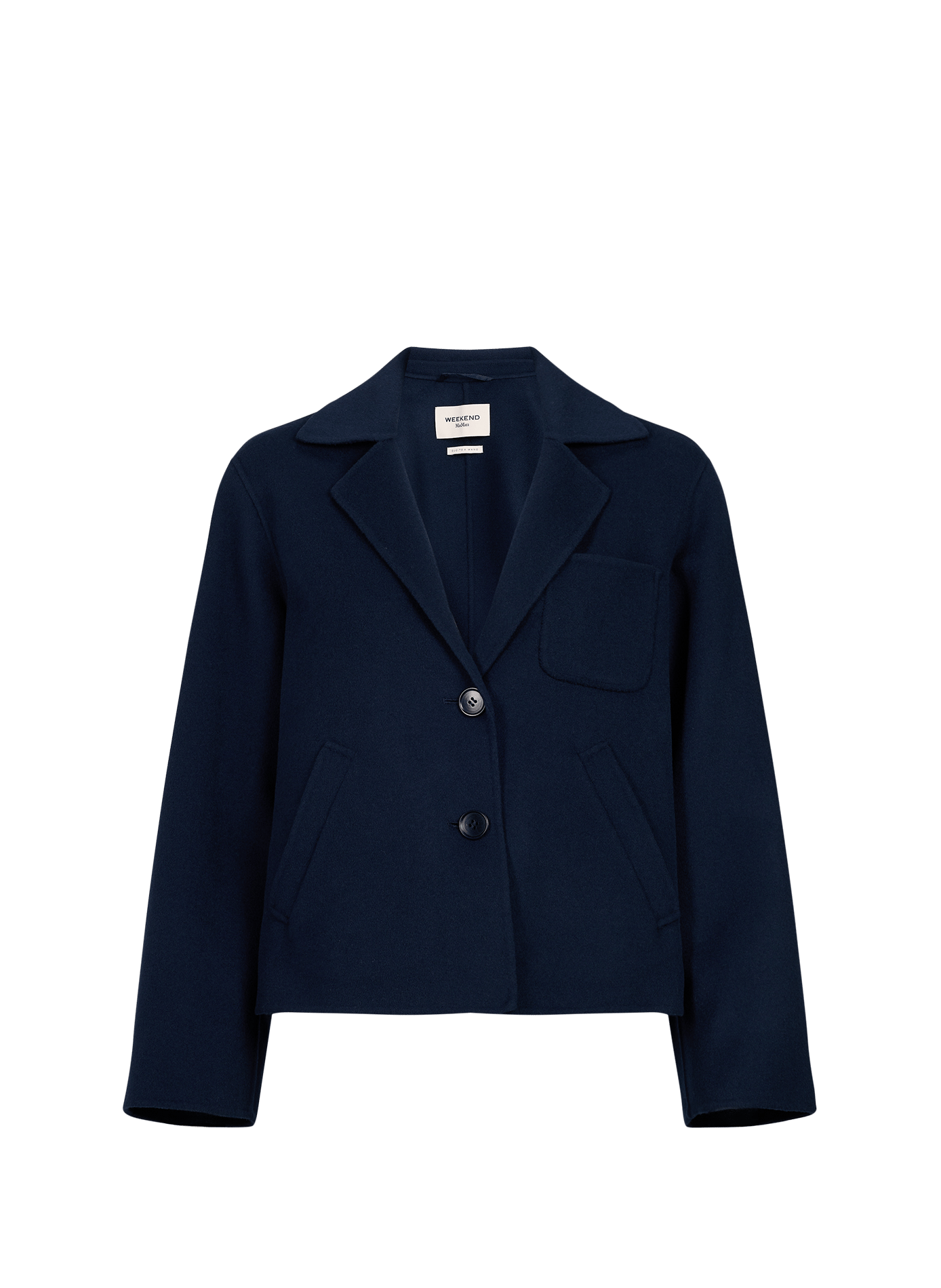 Straight coat with a mixed wool belt MAX MARA WEEK END Blue