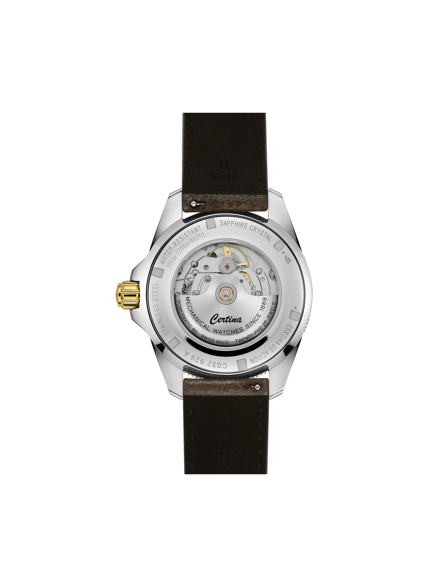 Montre automatique DS ACTION GMT en cuir CERTINA Noir