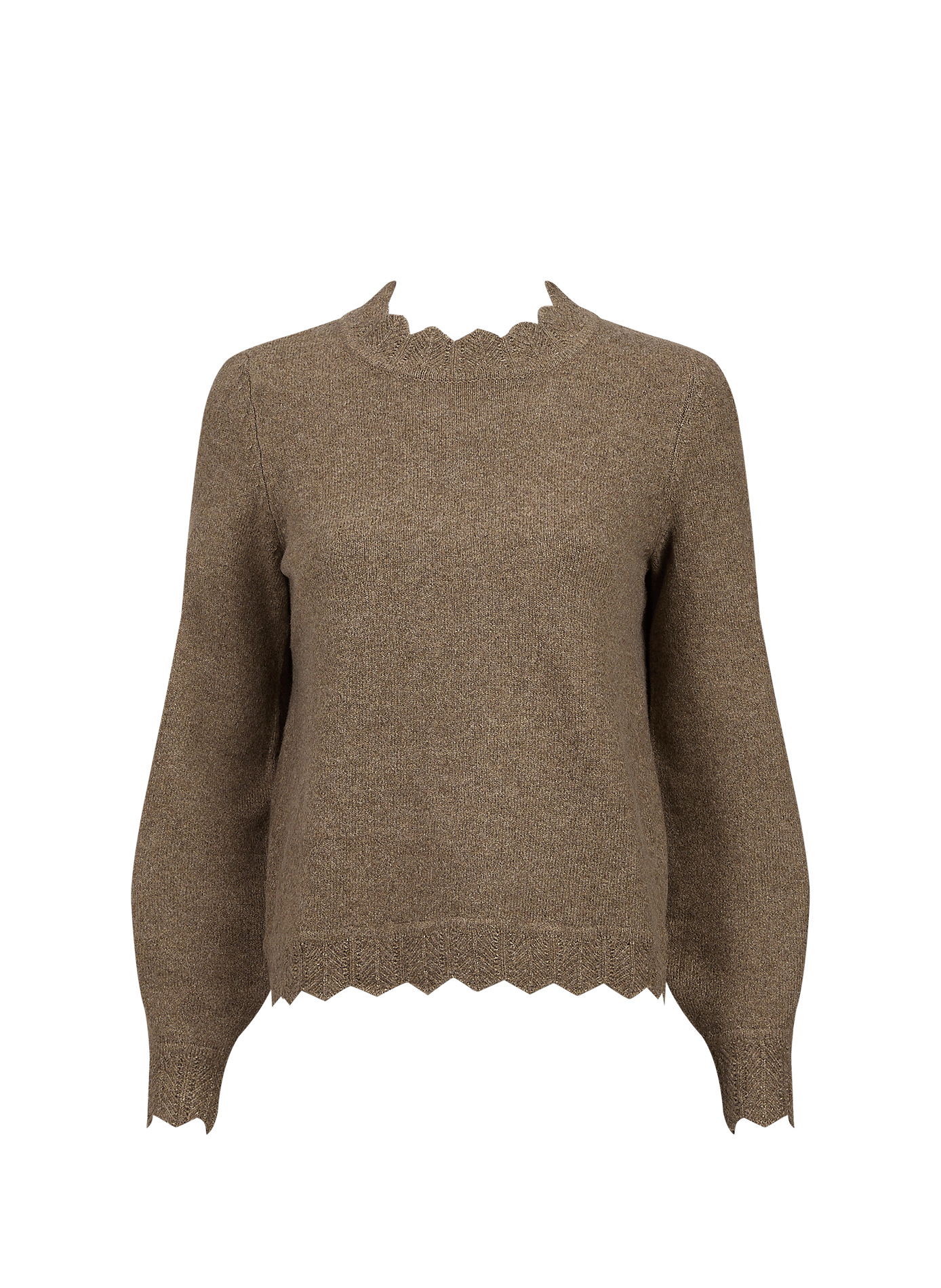 Straight high neck sweater VILA Brown