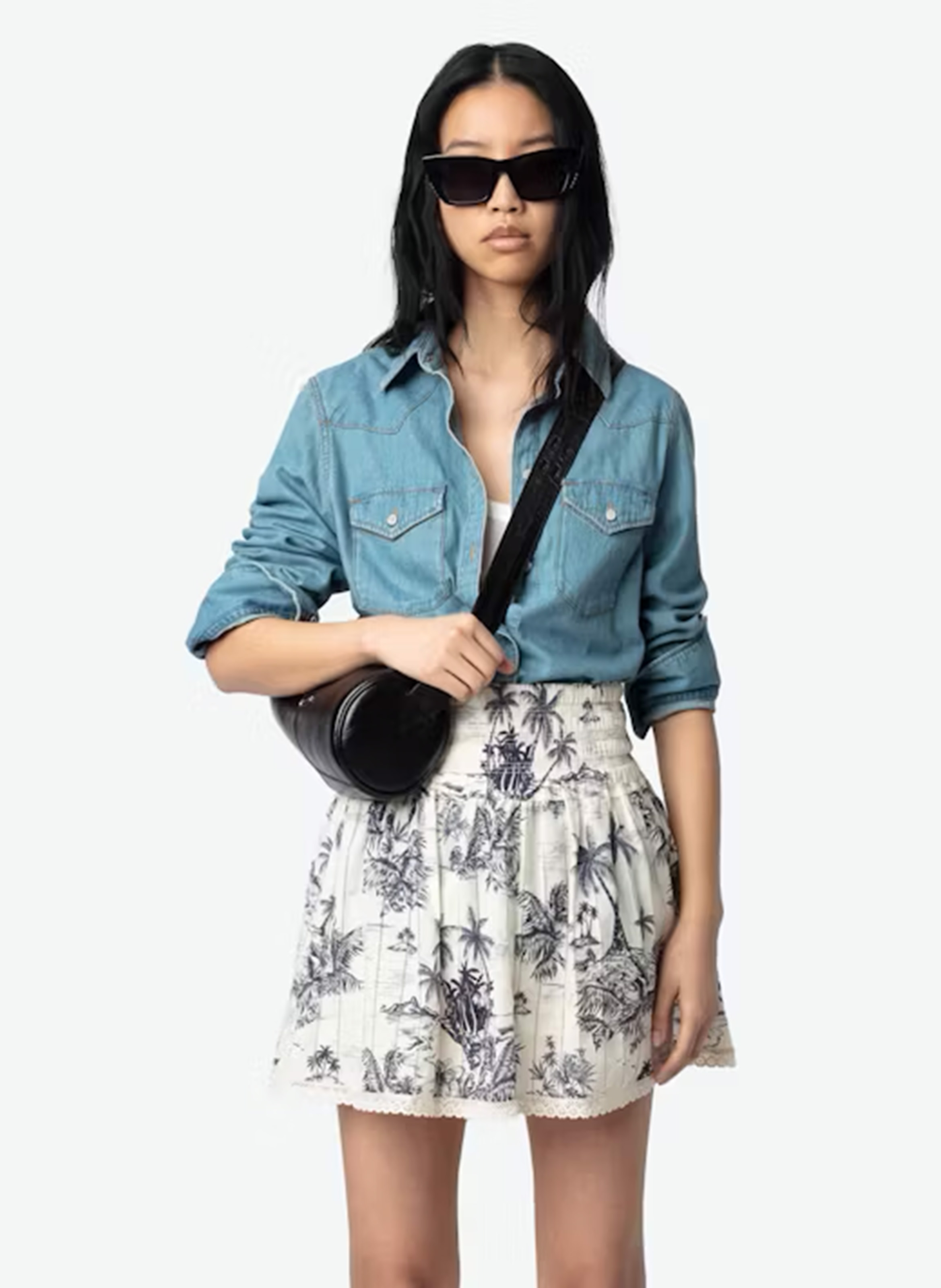 Chemise droite en coton thelma ZADIG&VOLTAIRE Bleu