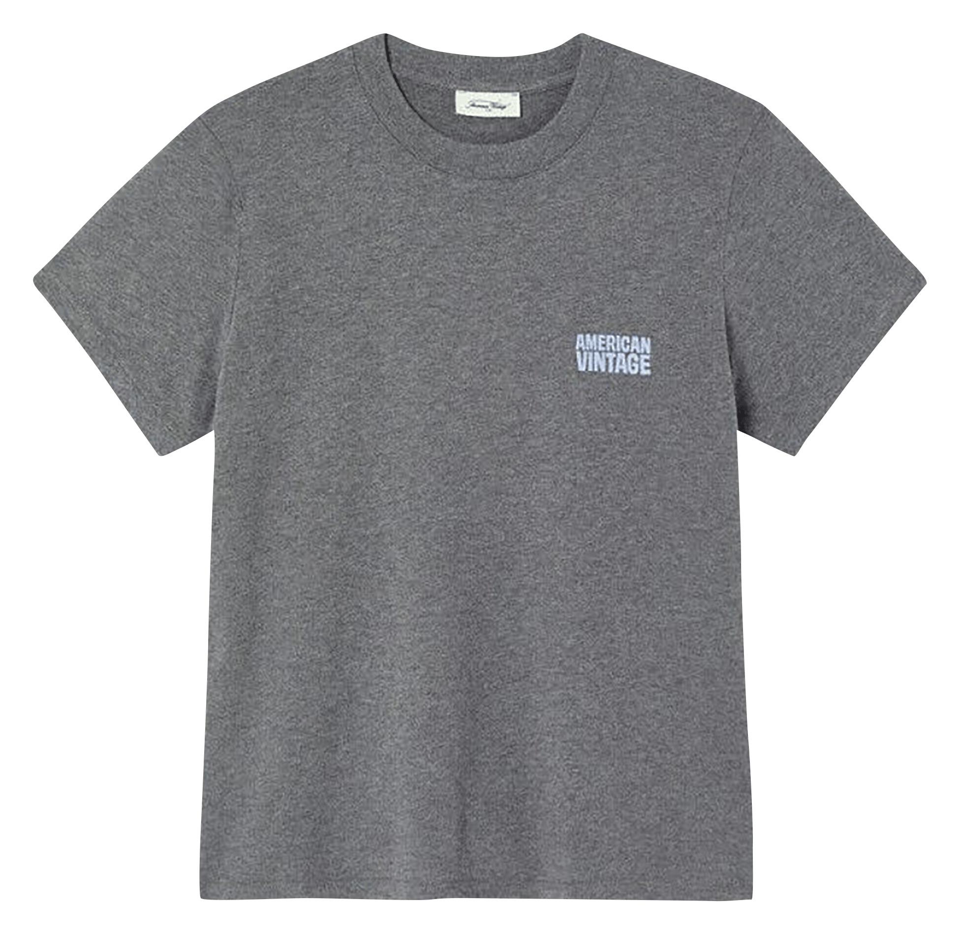 Tee-shirt droit col rond en coton ykobow  Granite chine