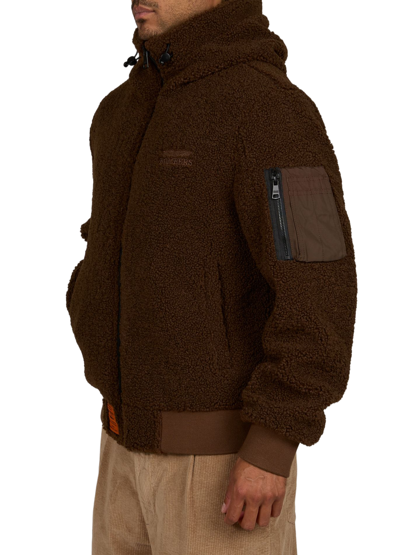 Veste ample à capuche en polaire BOMBERS ORIGINAL Marron