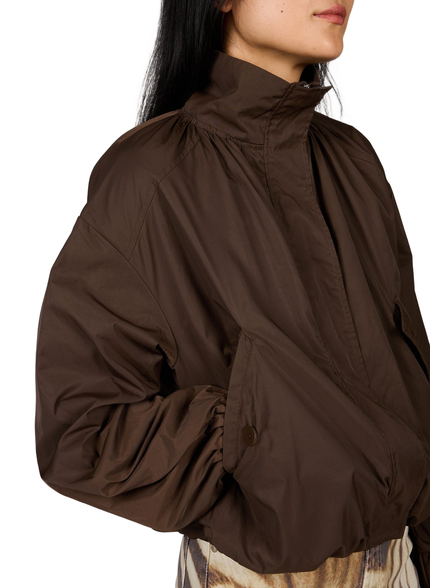 Gerade Jacke mit Stehkragen TOPSHOP Braun