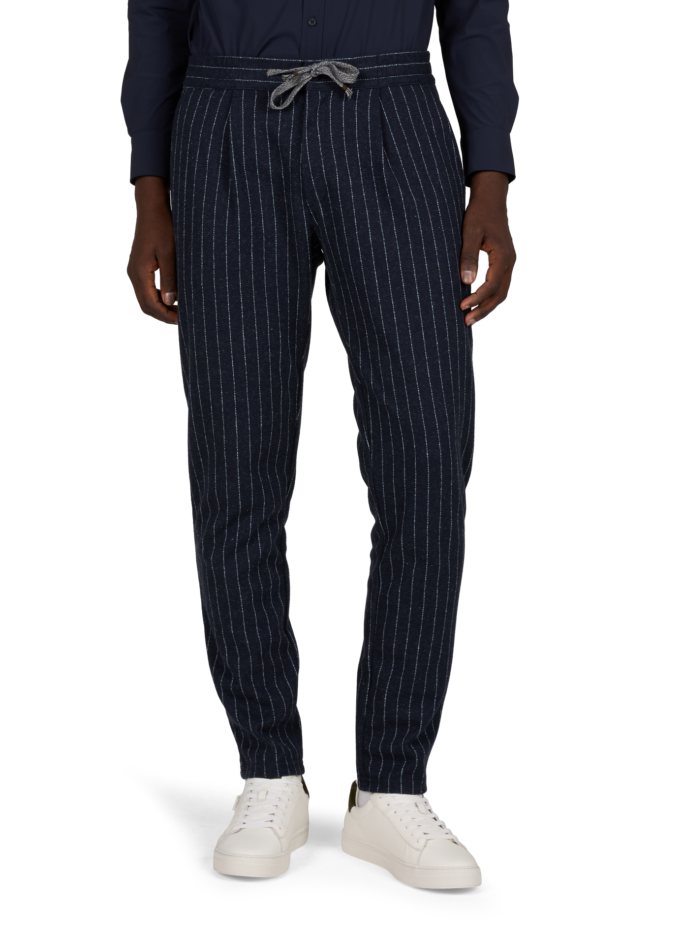 Thomas Leni Striped Straight Pants with Drawstrings 1789 CALA Blue