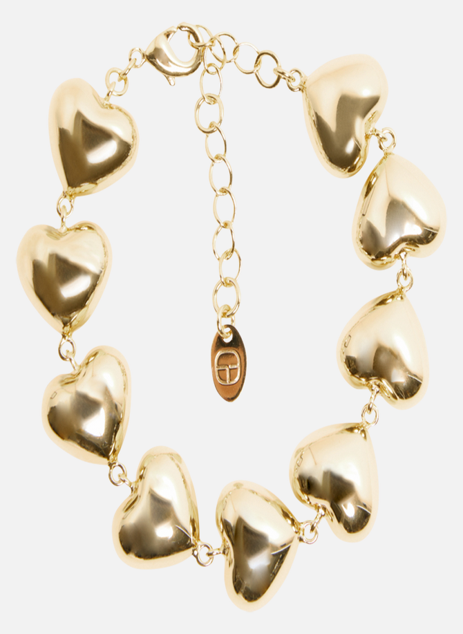 Bracelet extensible de perles acryliques rondes plates à motif de coeur  pour enfant en gros pour création de bijoux 