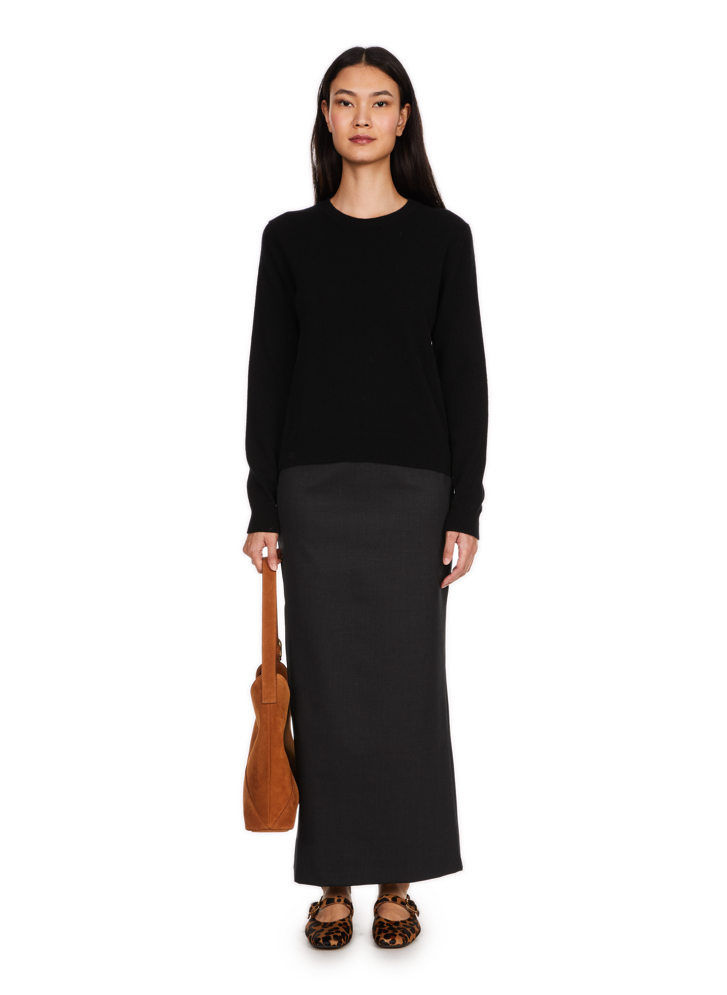 Pull droit Qiria col rond en cachemire SAISON 1865 Noir