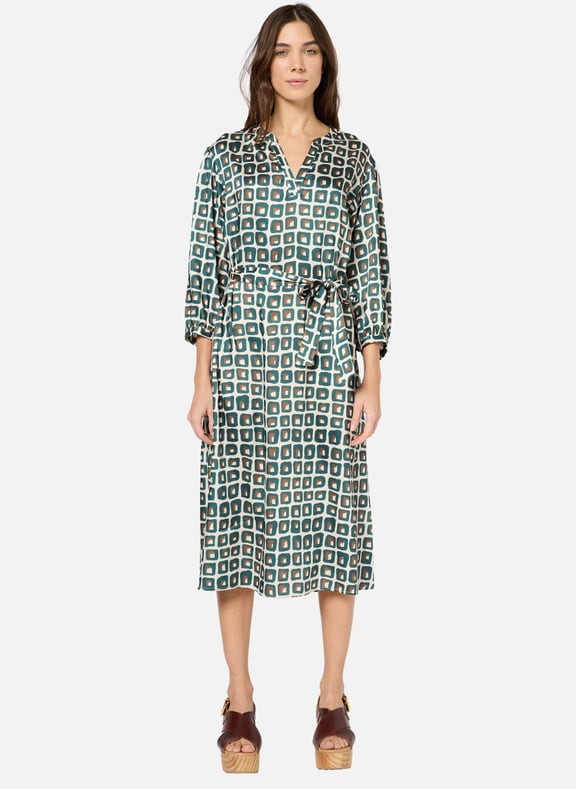 Robe midi à imprimé géométrique - pietra Vert by GERARD DAREL GERARD DAREL Robe midi à imprimé géométrique - pietra Vert