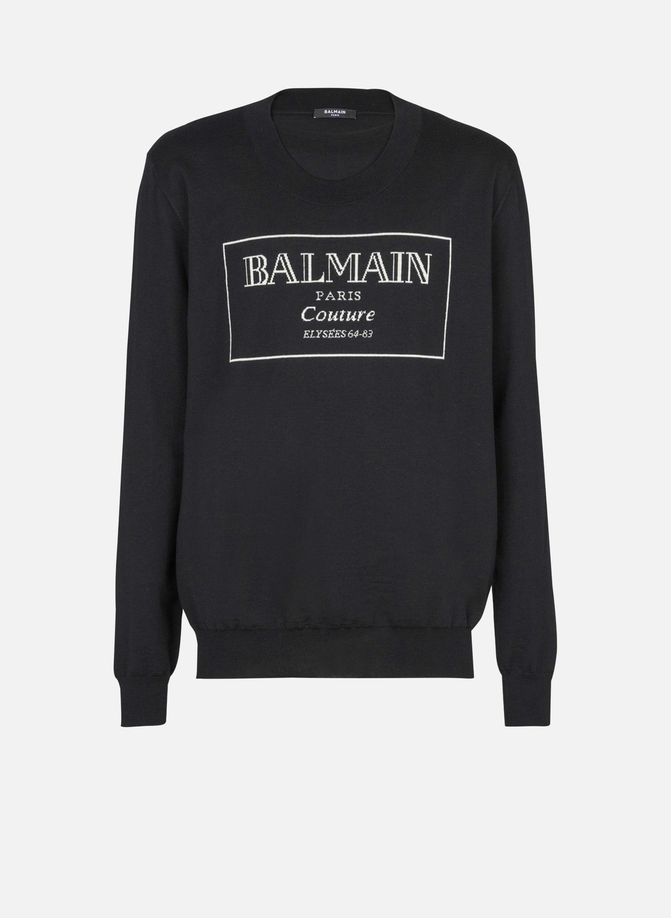 Pull en maille balmain couture étiquette BALMAIN Noir