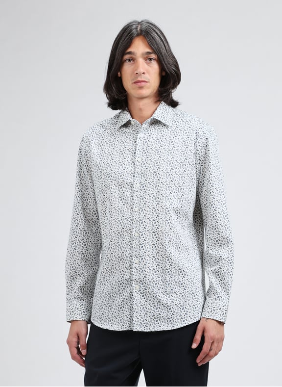 Printed cotton-blend shirt White by SELECTED SELECTED Printed cotton-blend shirt White