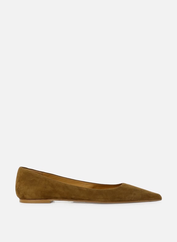 Ballerines en cuir velours Cassy Marron by AEYDE AEYDE Ballerines en cuir velours Cassy Marron