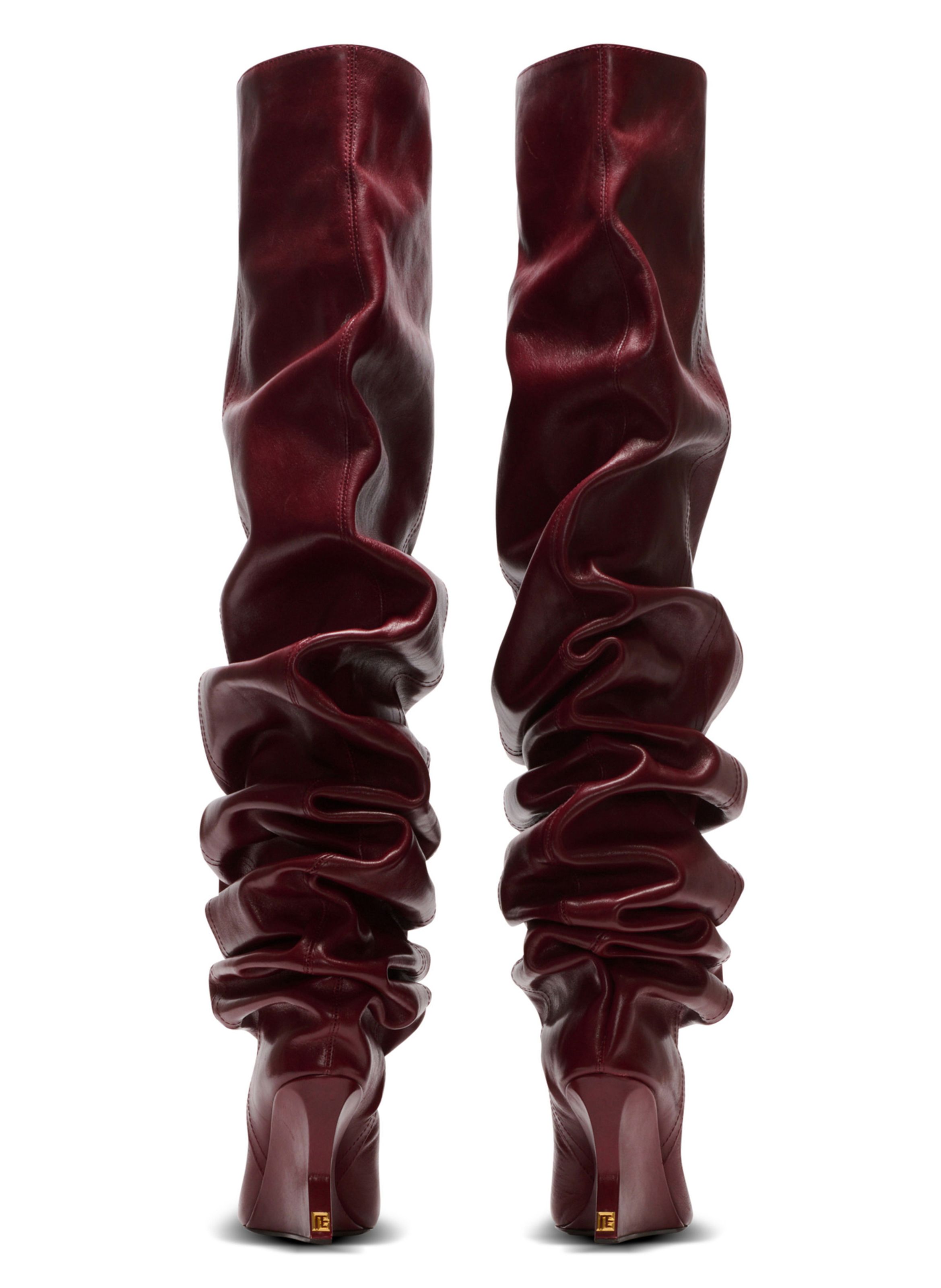 Bottes cuissardes wedge BALMAIN Marron