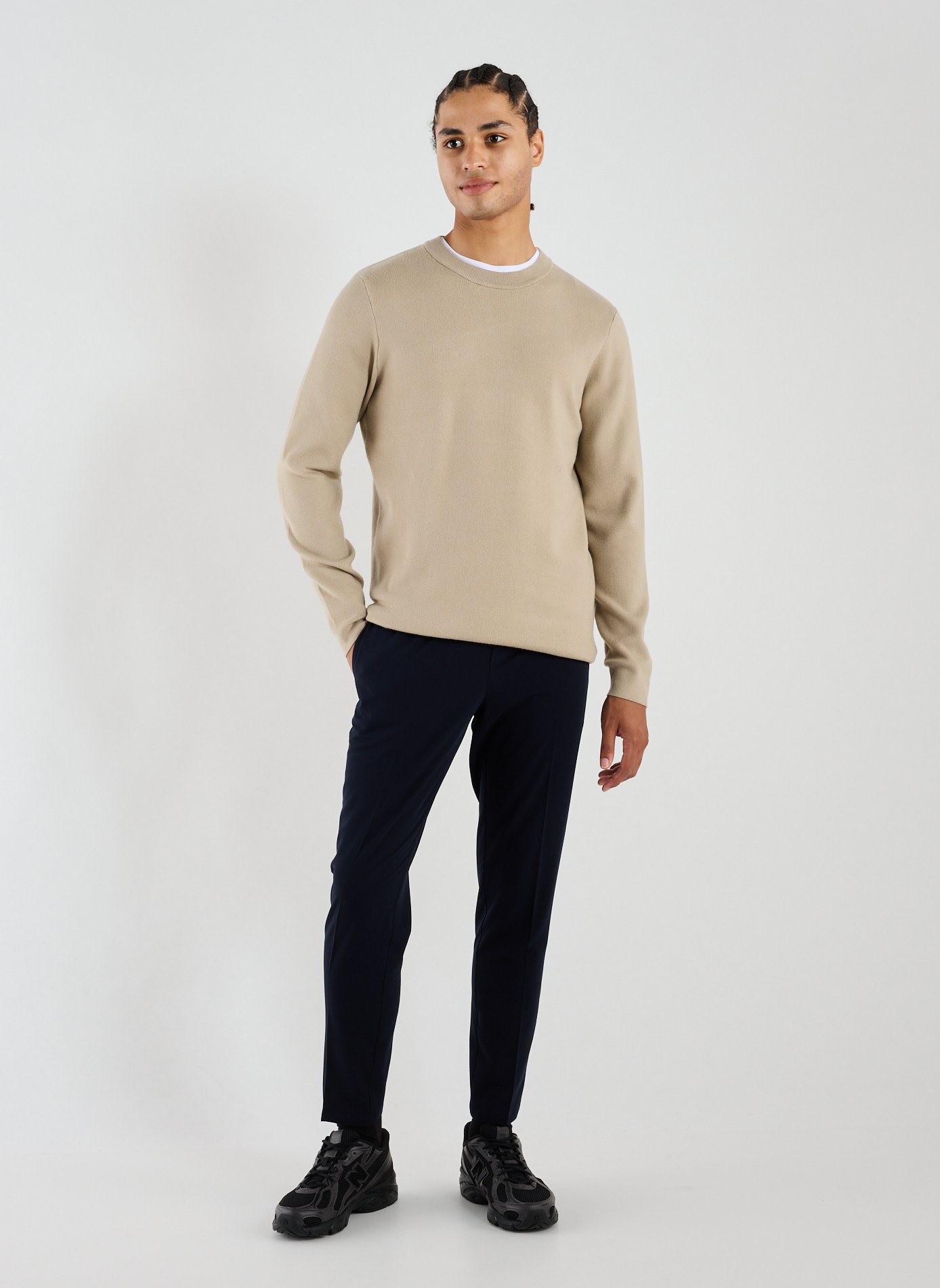 Pull droit col rond  SAMSOE SAMSOE Beige