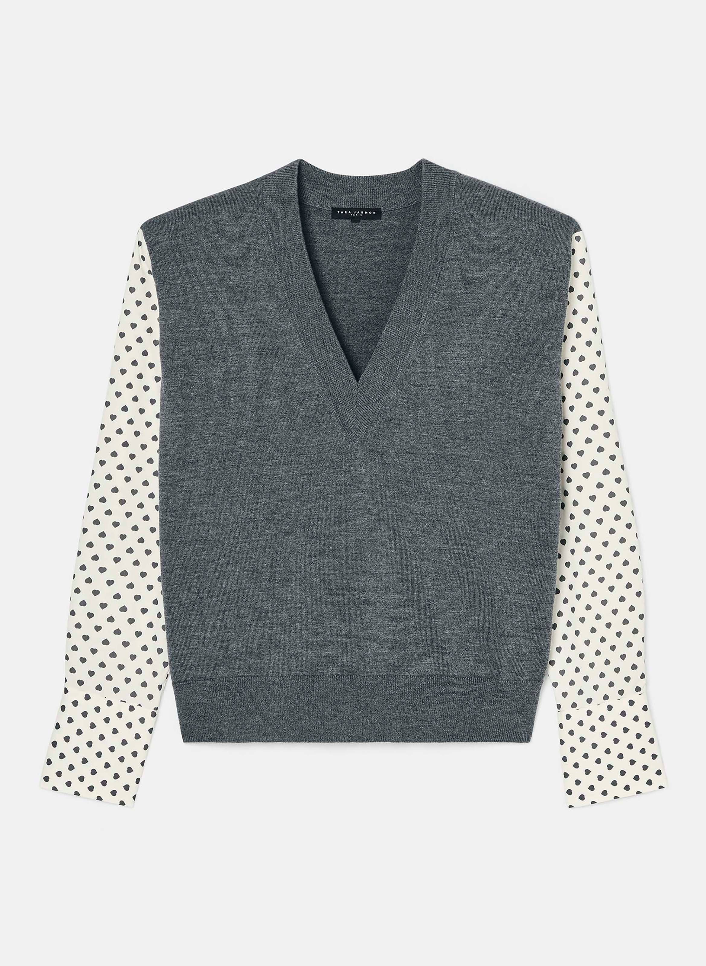 TARA JARMON Pull primeblue Gris