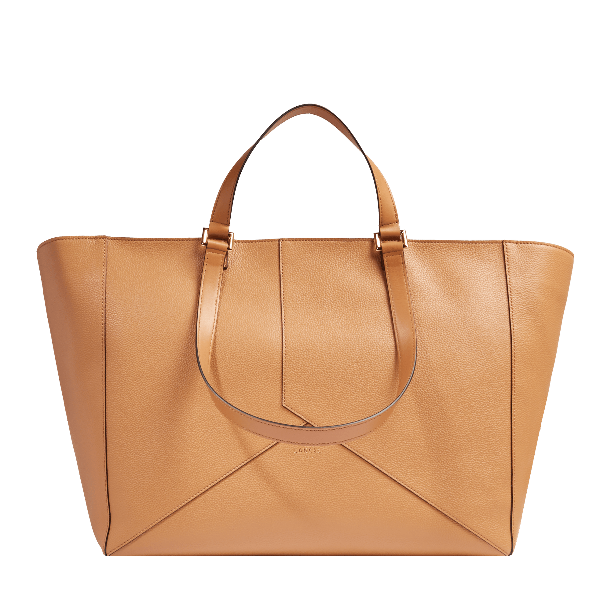 Sac cabas zippé l enveloppe de lancel en cuir LANCEL Marron
