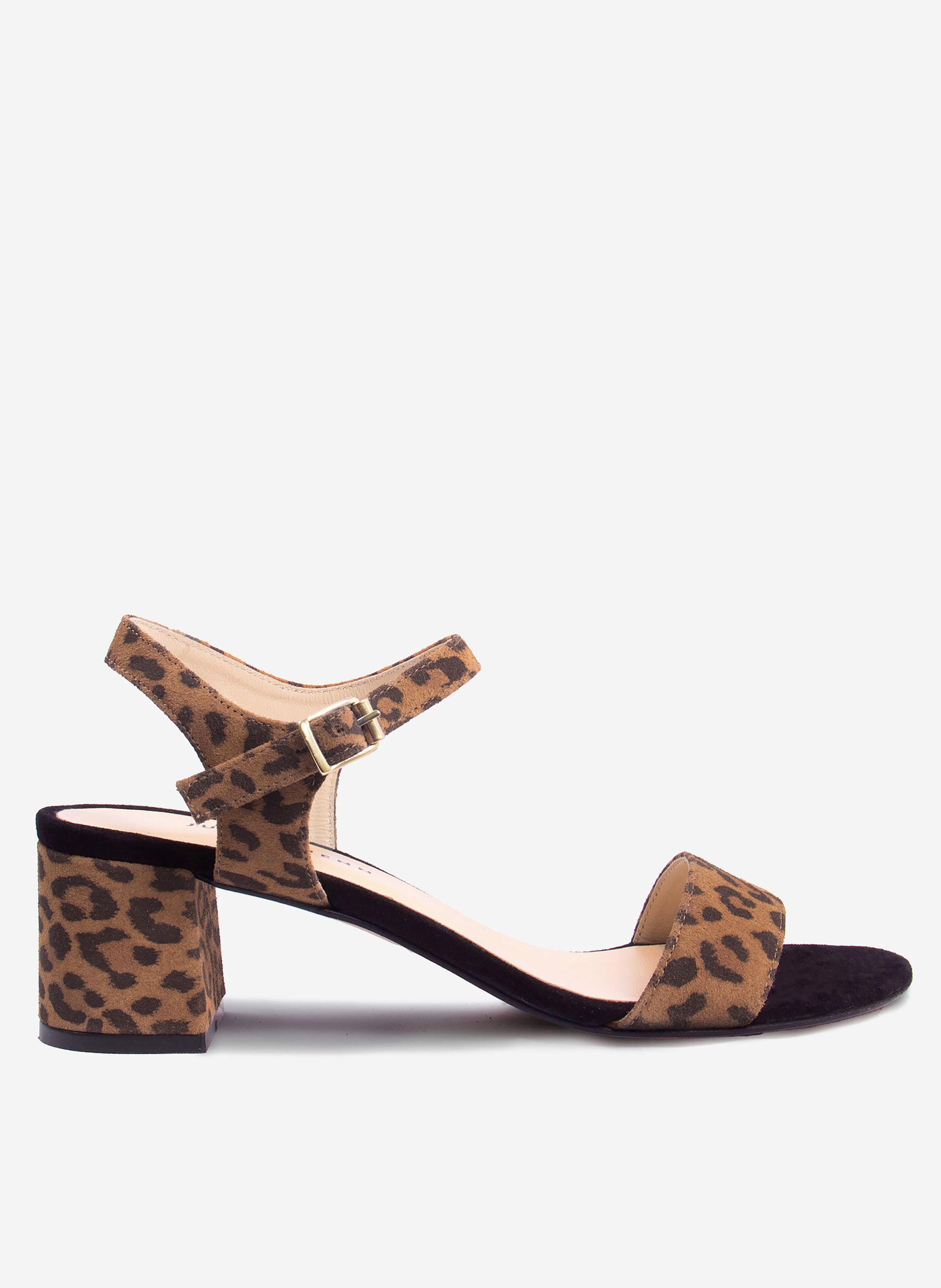 JULES & JENN Sandales moyen talon cuir daim Multicolore