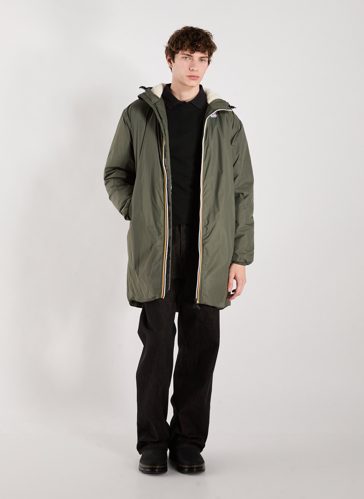 Mid-length hooded jacket K-WAY Khaki
