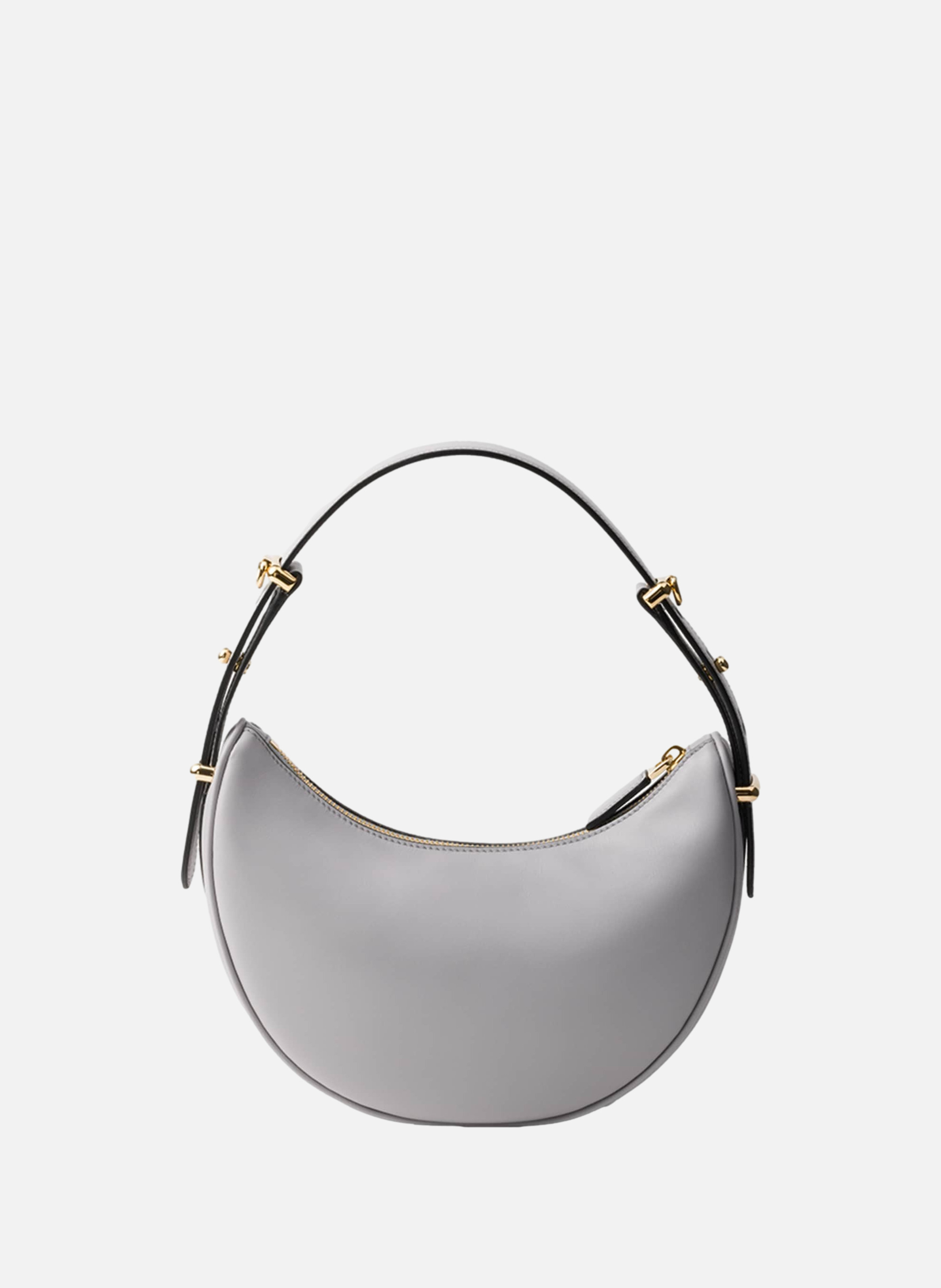 Petit sac porté épaule prada arqué en cuir PRADA Gris