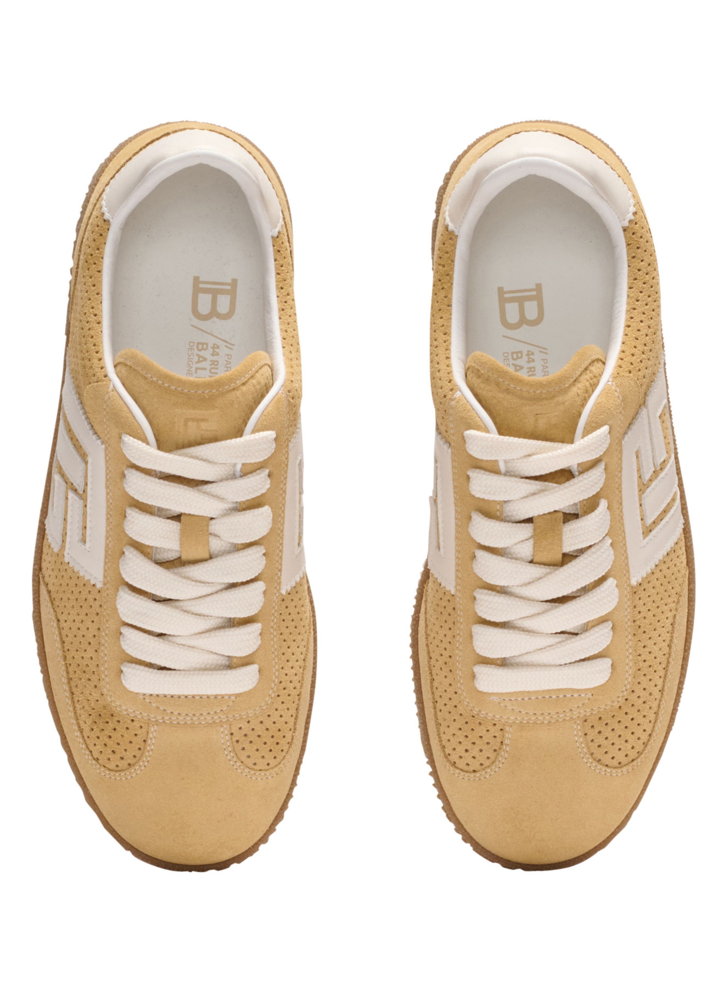 Baskets balmain swan en daim BALMAIN Beige