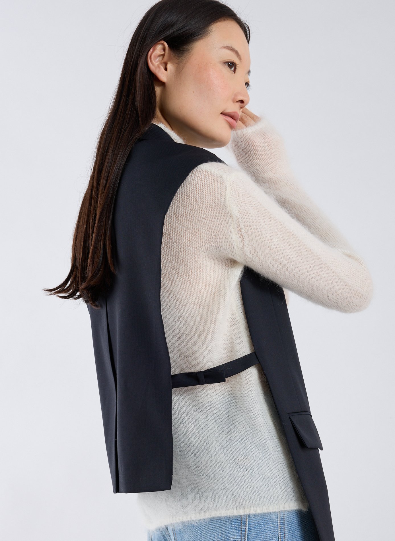 Gilet ajusté à côtés ouverts ADOLFO DOMINGUEZ Bleu