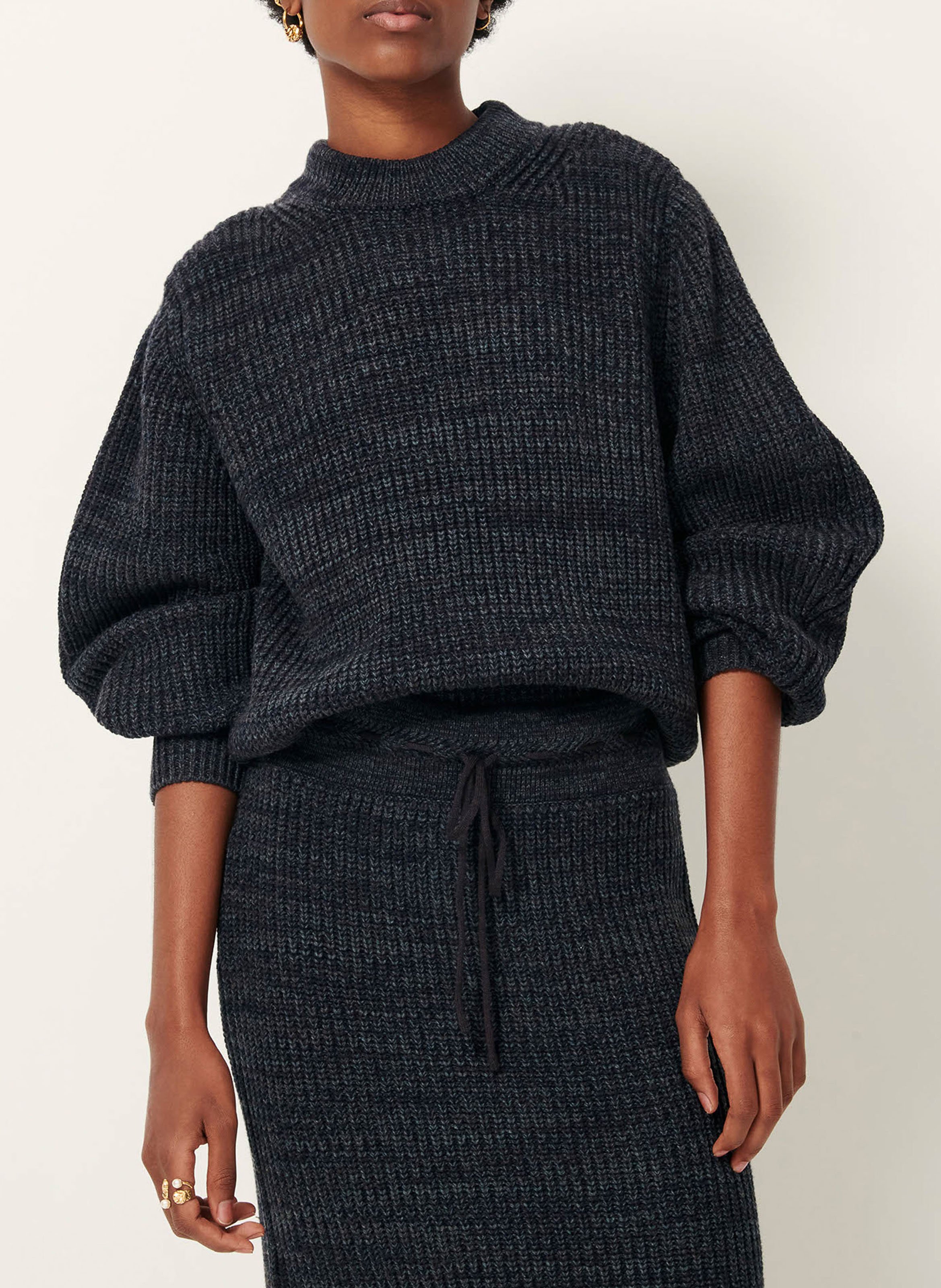 Jupe crayon en maille côtelée dégradée marliniu SESSUN Vert