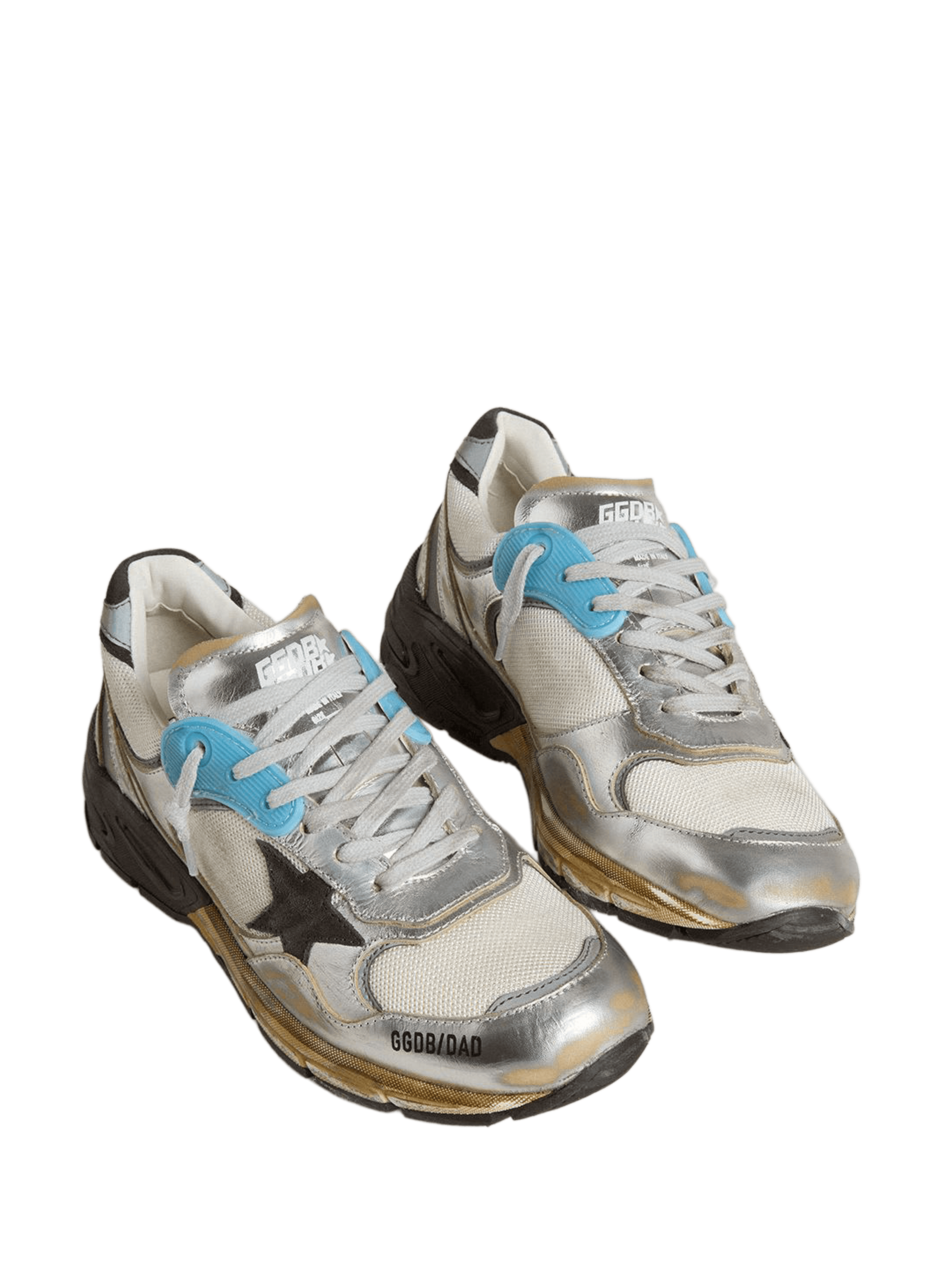 Baskets Dad Star en cuir mélangé GOLDEN GOOSE Argent