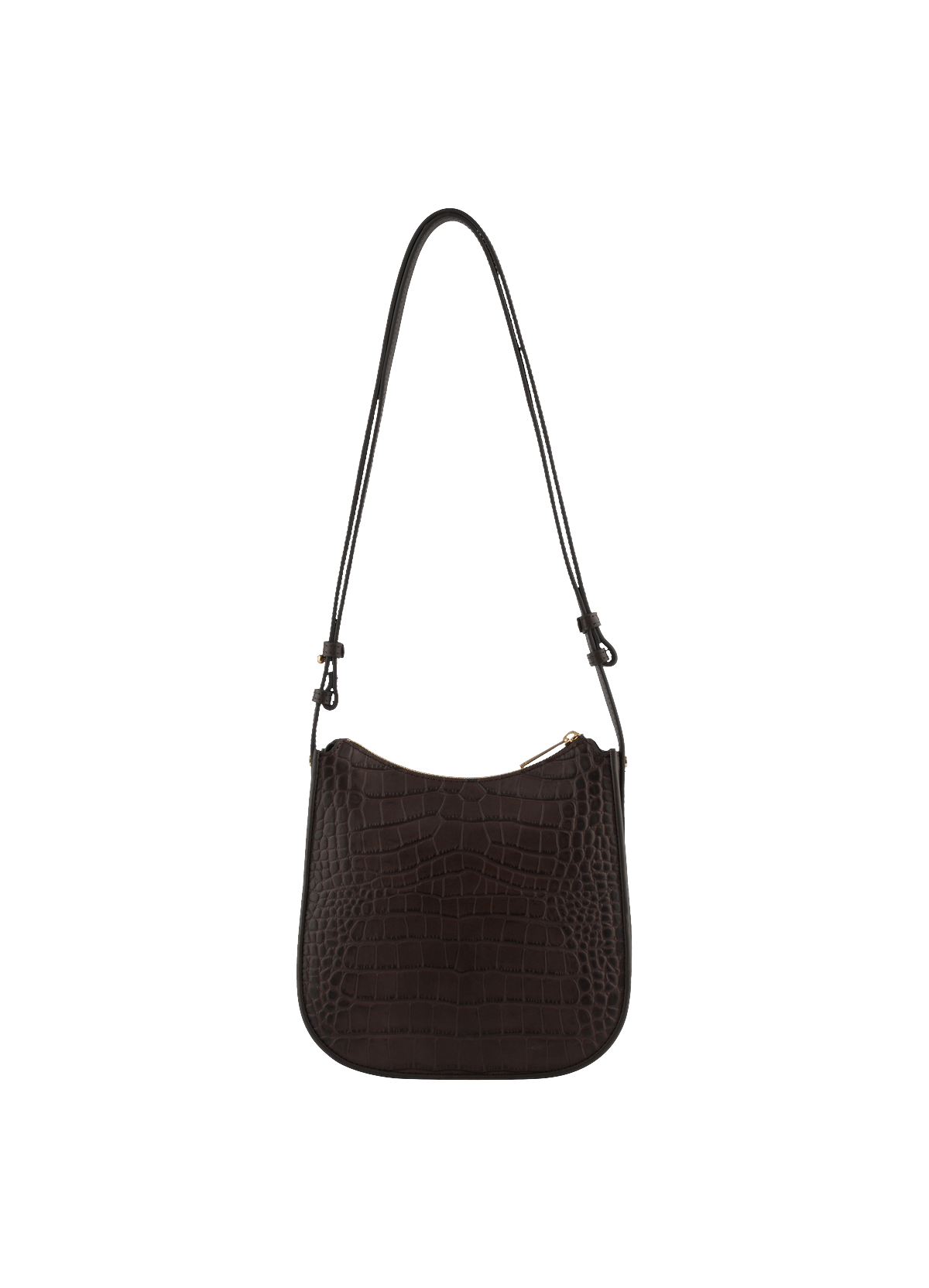 Bride croco  porté travers marron POURCHET Marron