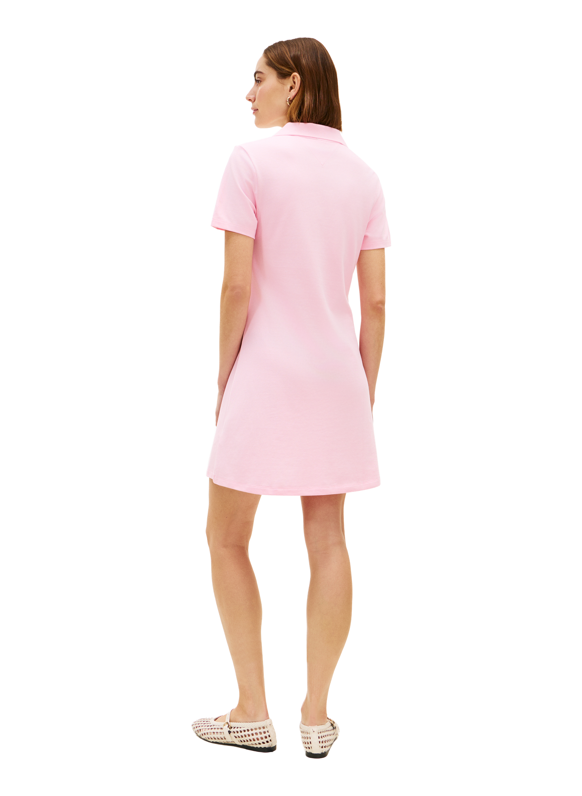 Short polo dress in blended cotton TOMMY HILFIGER Pink