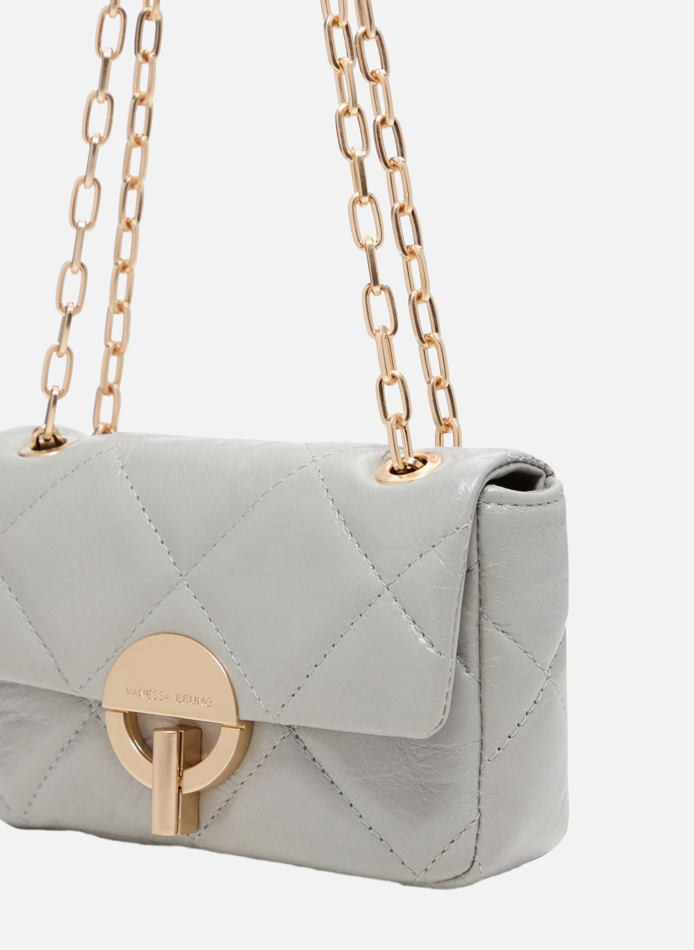 Petit sac moon en cuir VANESSA BRUNO Gris