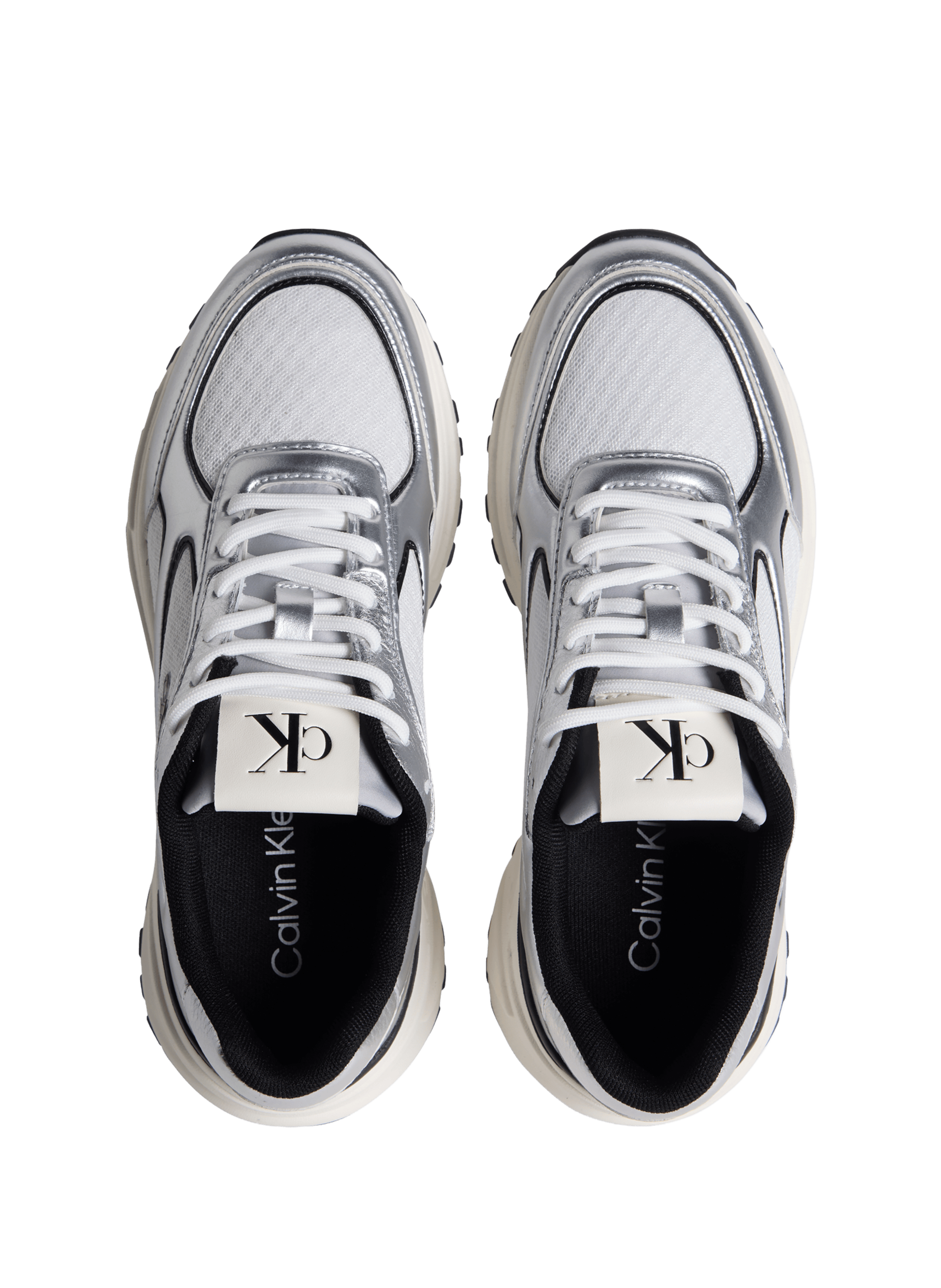 Bi-material sneakers CALVIN KLEIN Silver