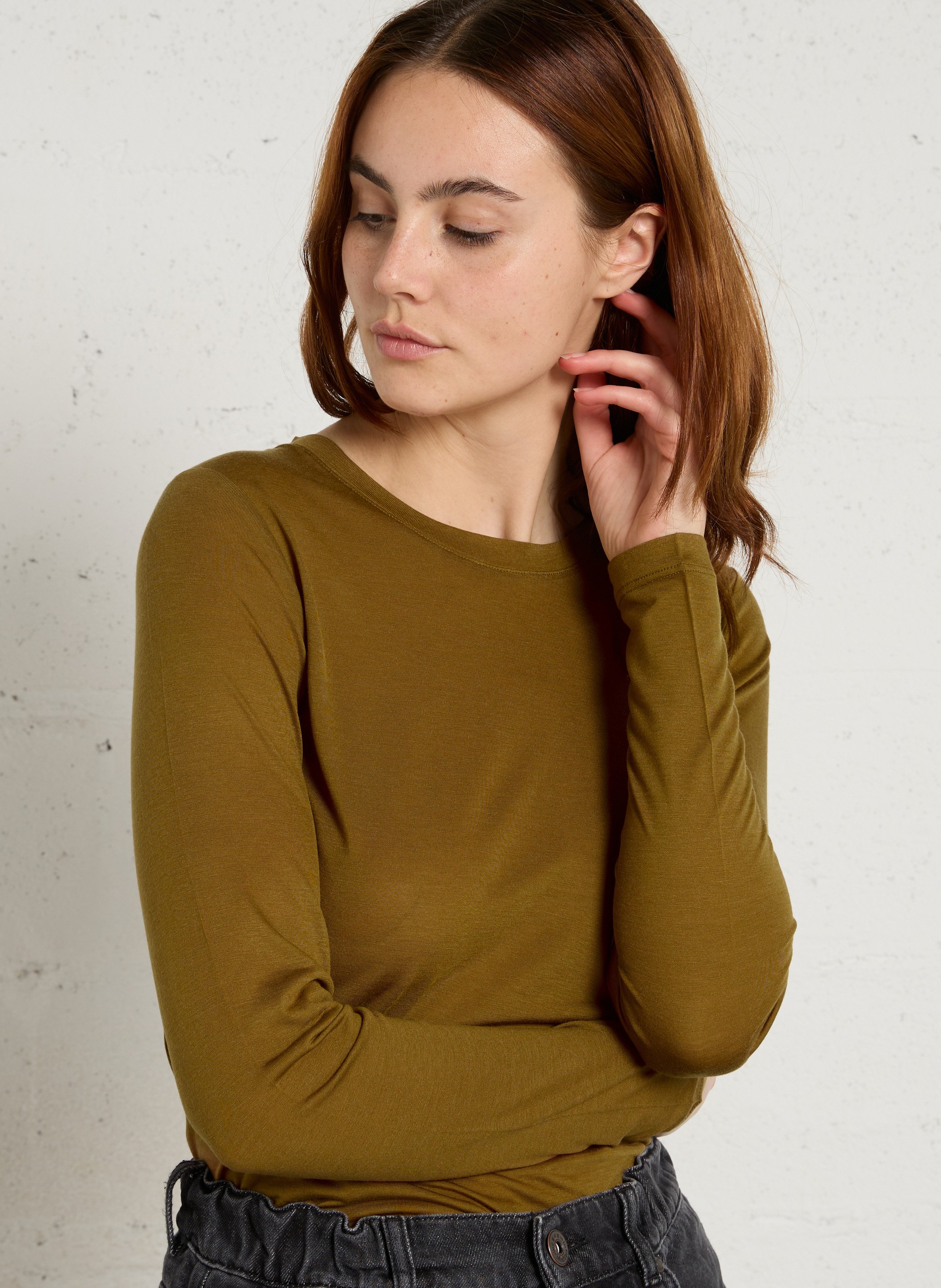 Tee-shirt moulant col rond louisiane MAISON 123 Vert