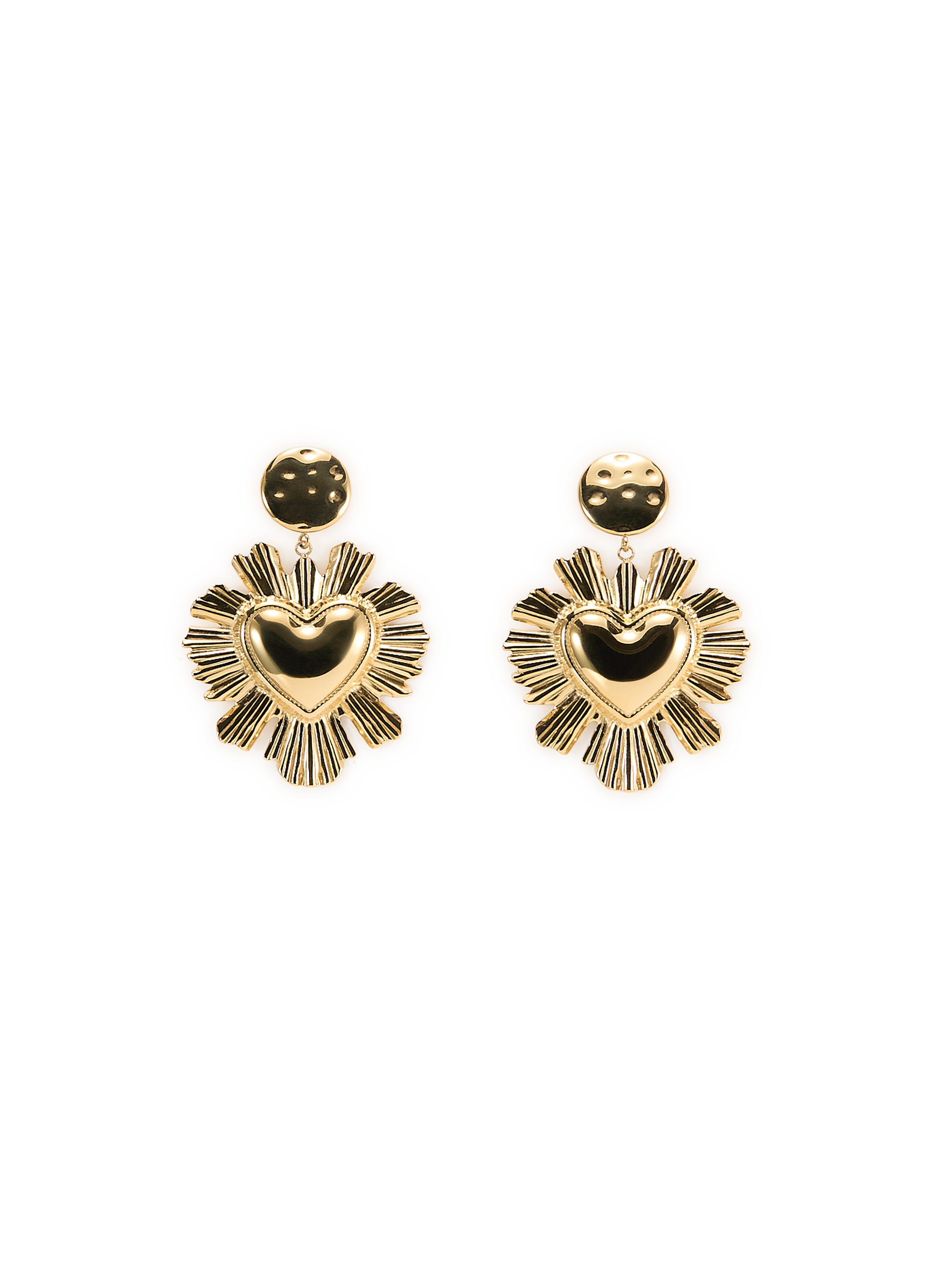 Boucles d'oreille pendantes coeur AU PRINTEMPS PARIS Doré