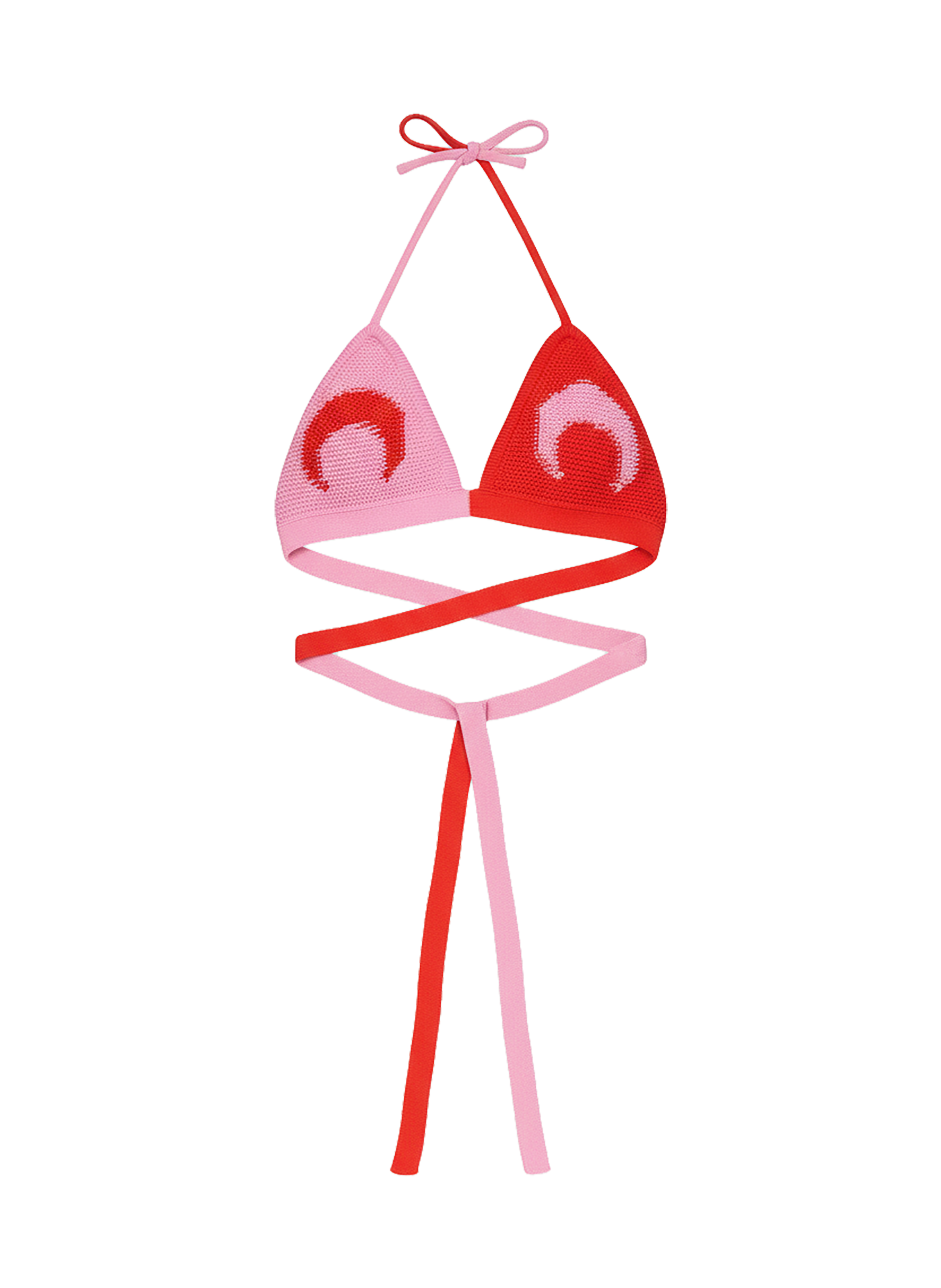 Brassière moon en maille crochet MARINE SERRE Rouge