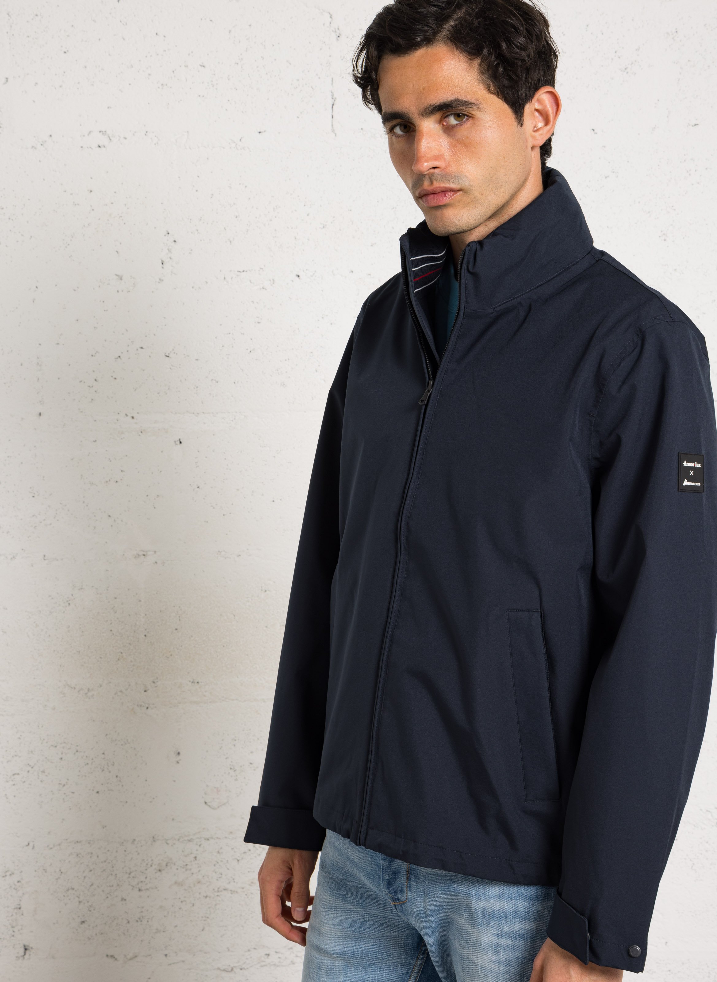 Veste droite col montant ARMOR-LUX Bleu