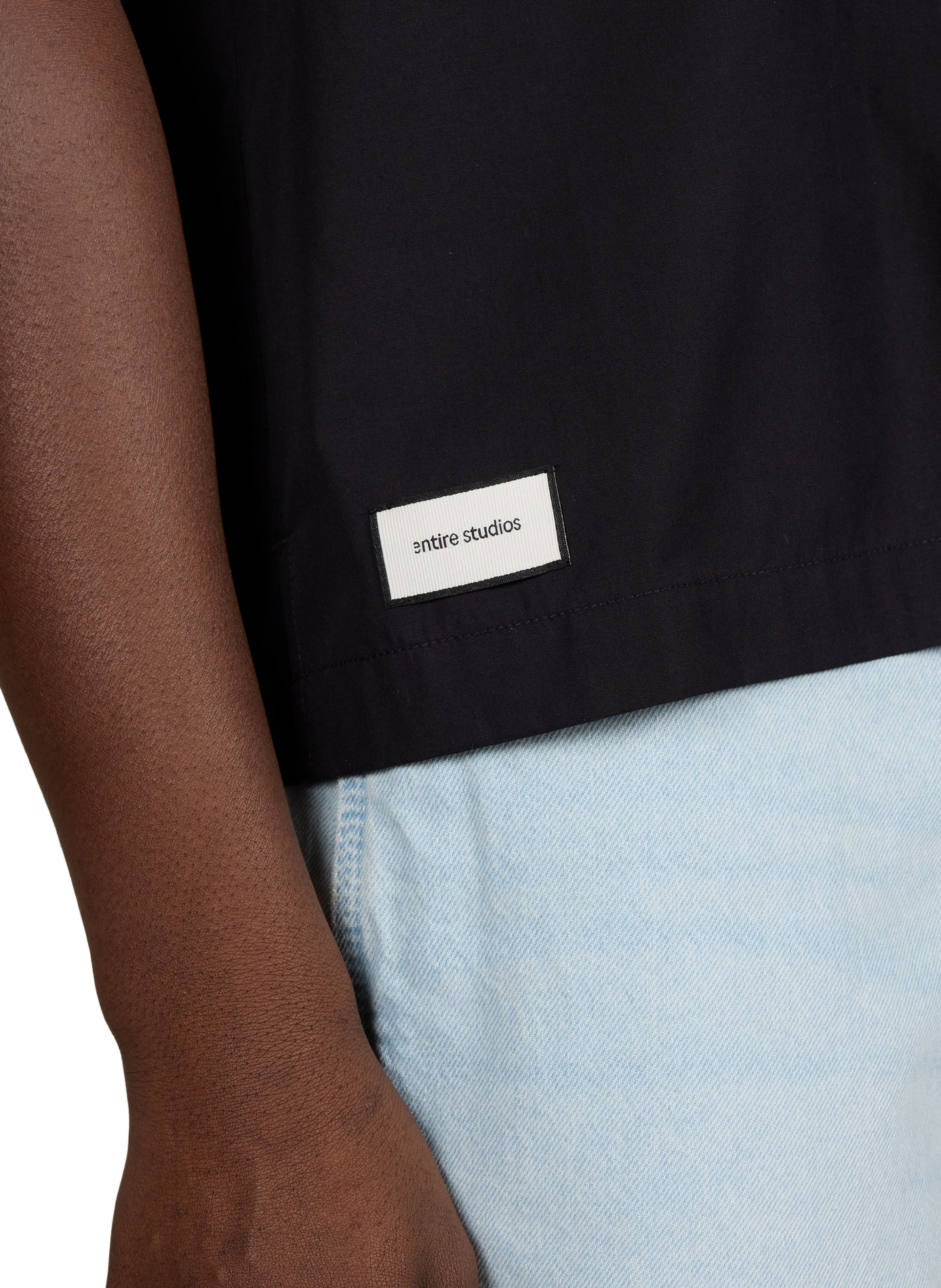 Short-sleeved cotton shirt ENTIRE STUDIOS Black