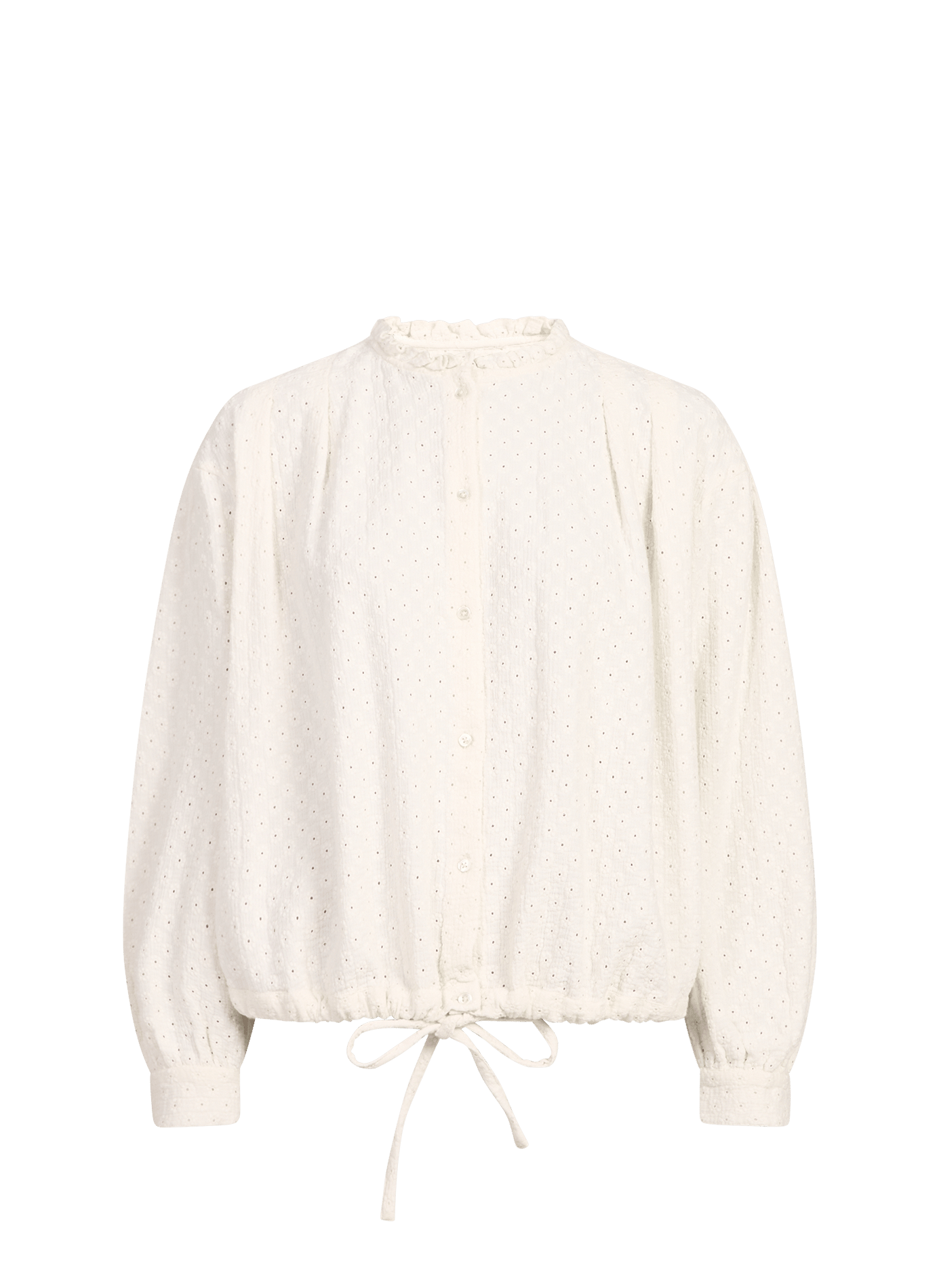 Chemisier boutonné à broderie anglaise BELLEROSE Beige