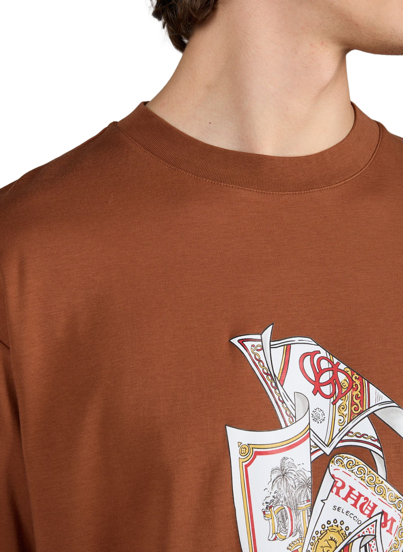 Printed cotton T-shirt DROLE DE MONSIEUR Brown