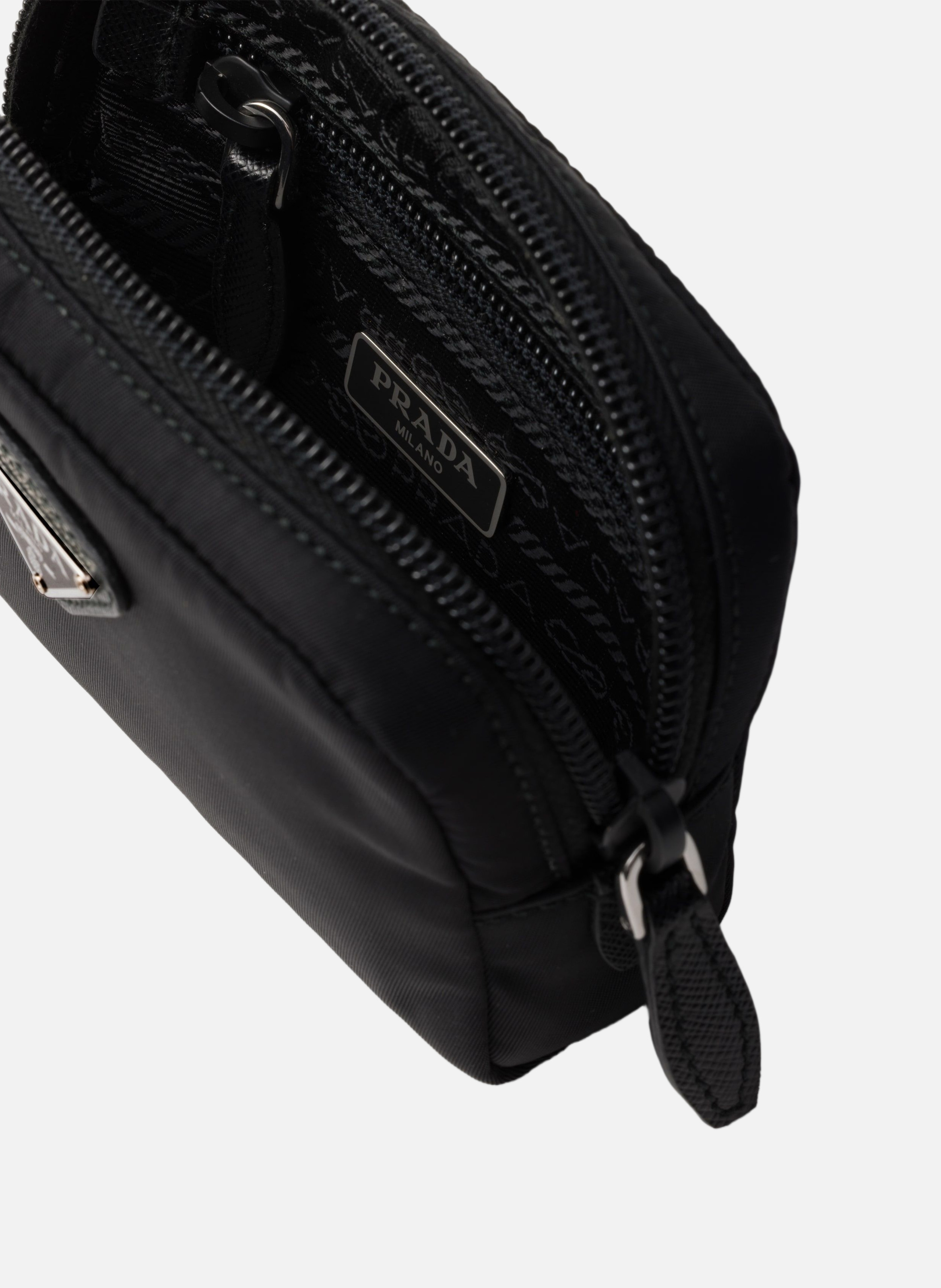 Micro pochette en re-nylon PRADA Noir