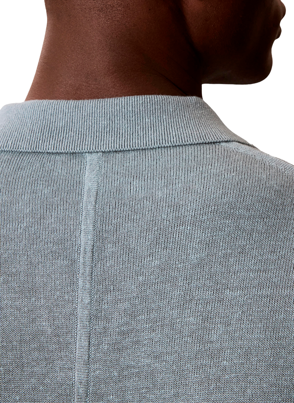 Polo droit manches courtes en lin mélangé CALVIN KLEIN Bleu