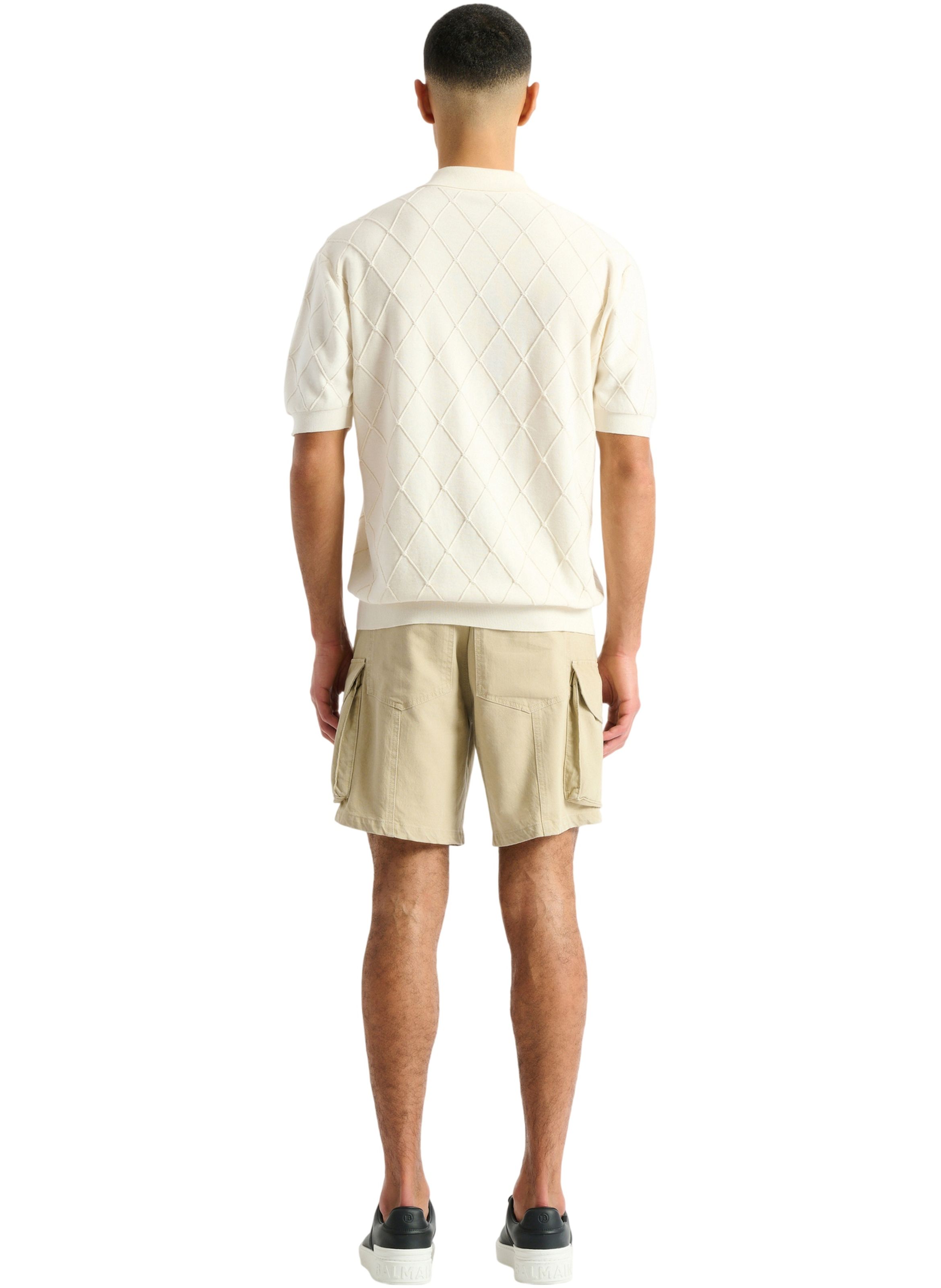 Polo balmain vintage en maille Blanc