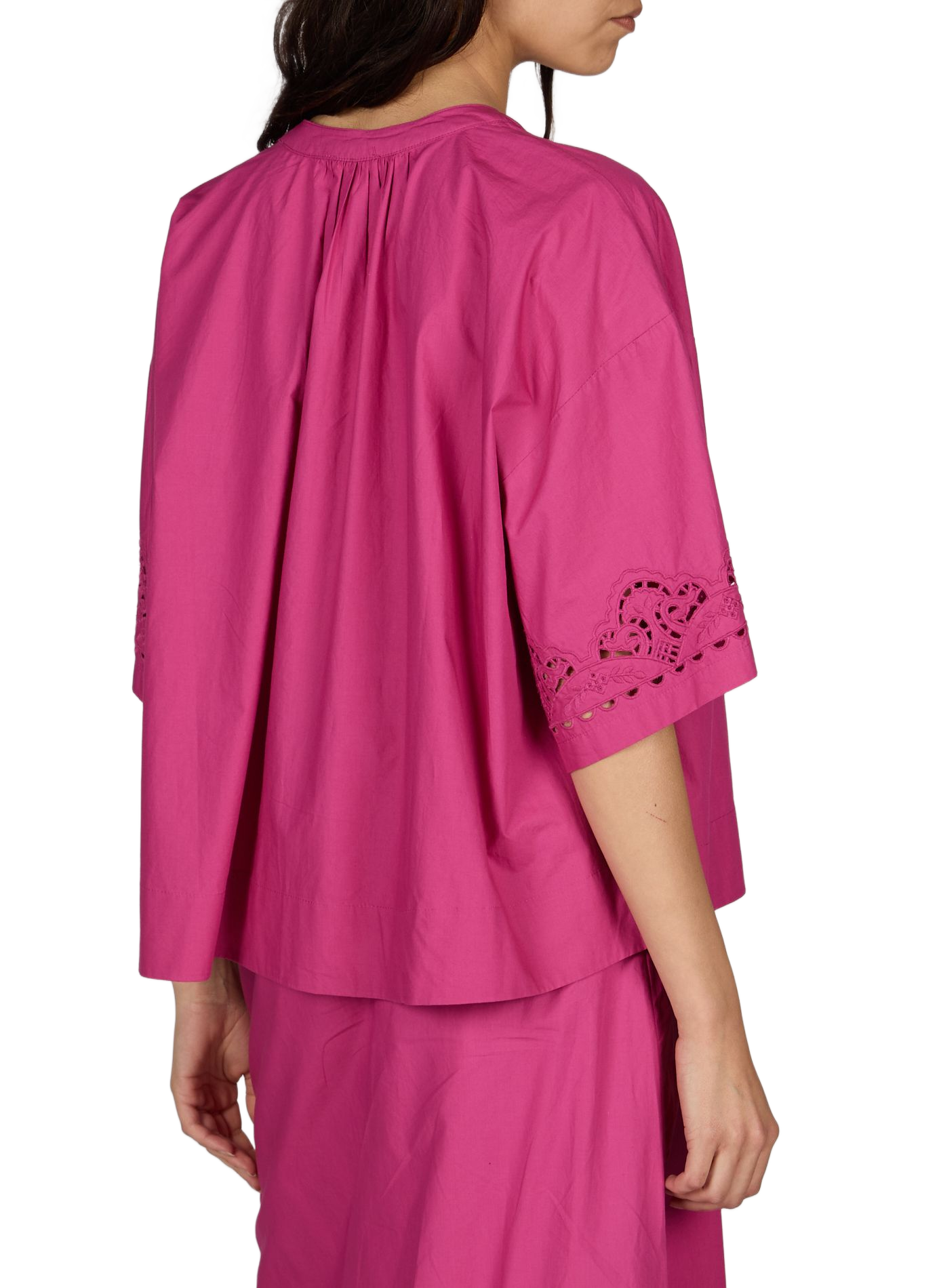Chemise Feonys brodée à manches courtes en coton LOUISE MISHA Rose