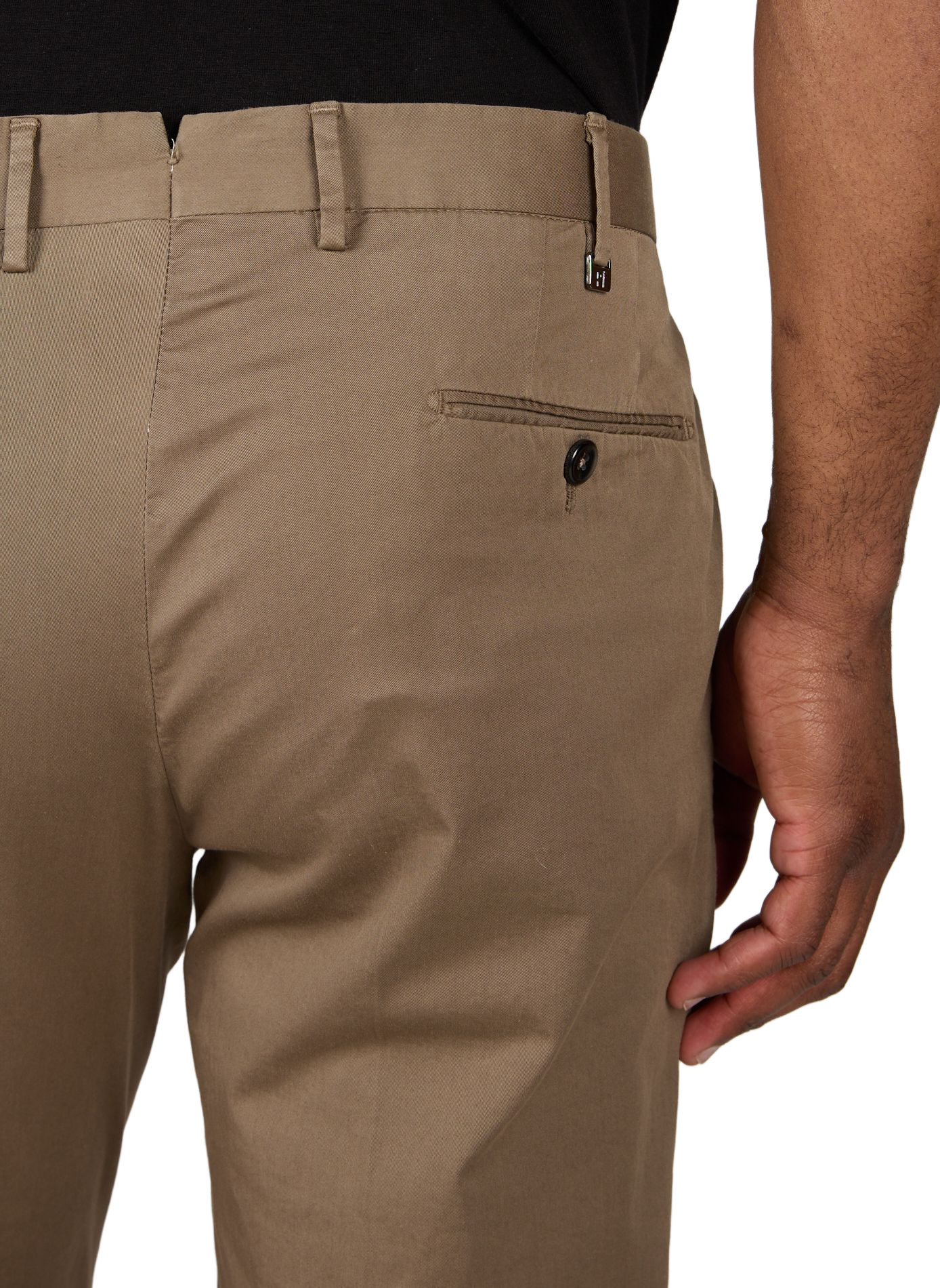 Pantalon slim à plis en coton PT01 Marron