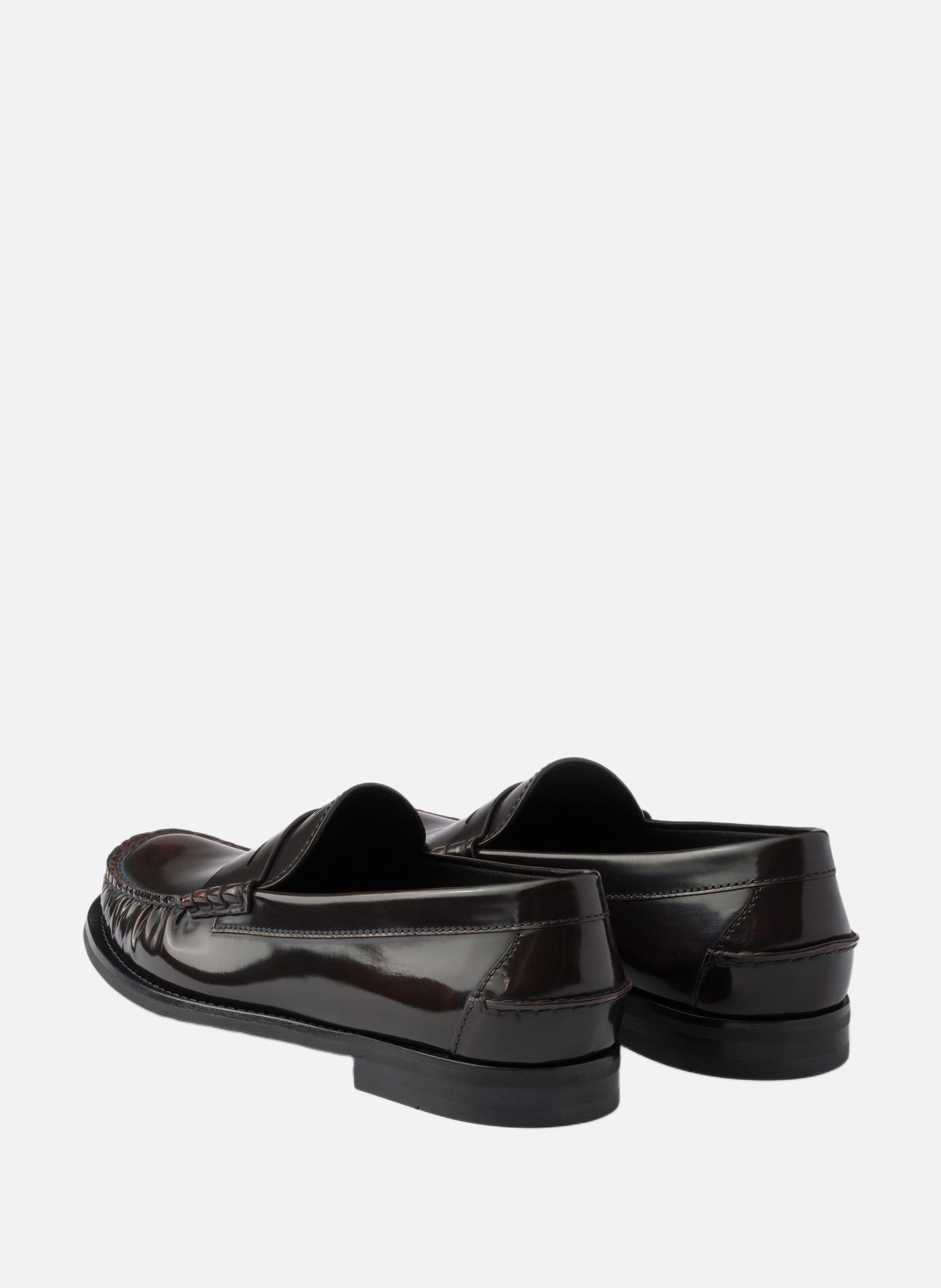 Mocassins en cuir brossé | Marron PRADA Homme